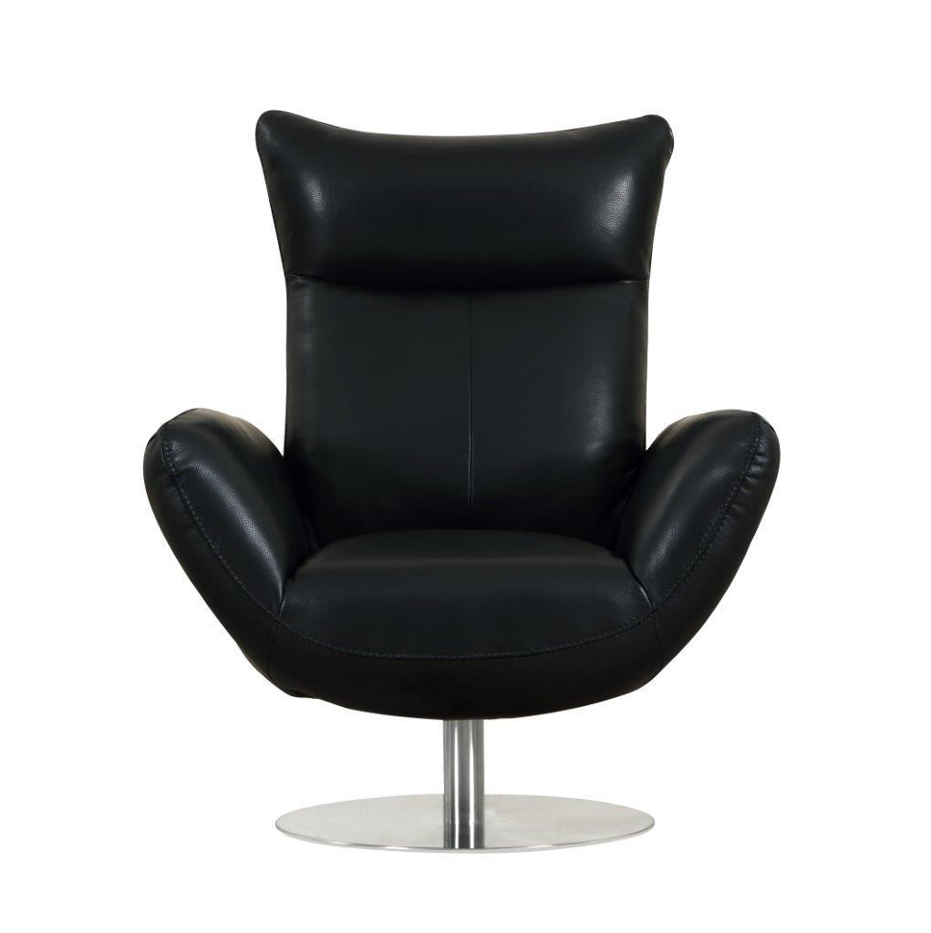 

    
BLACK Italian Top Grain Leather Swivel Lounge Chair C74-BLACK-CH Global United
