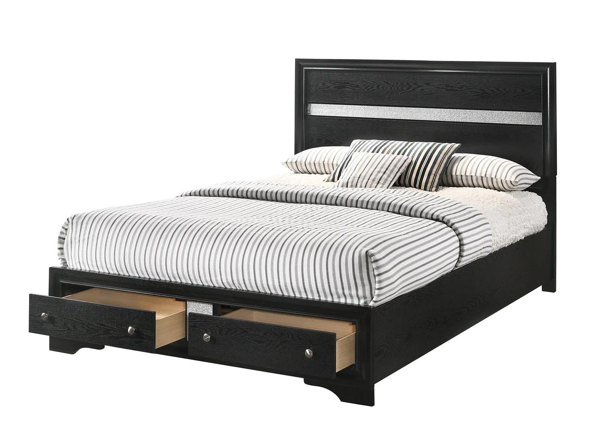 

    
Crown Mark Regata Panel Bed Black B4670-K-Bed
