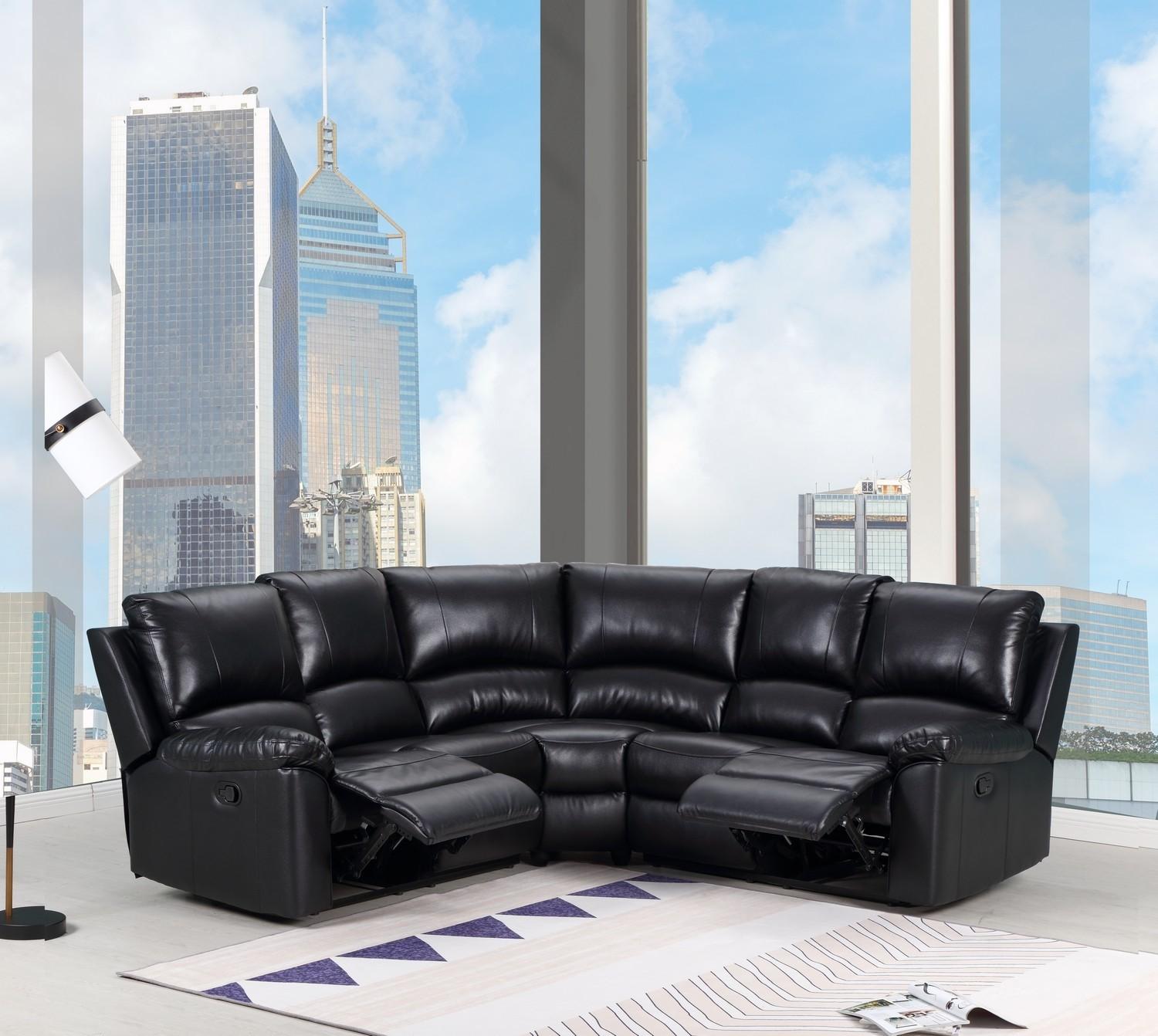 

        
Global United 9241 Reclining Sectional Black Leather Air Material 083398863303
