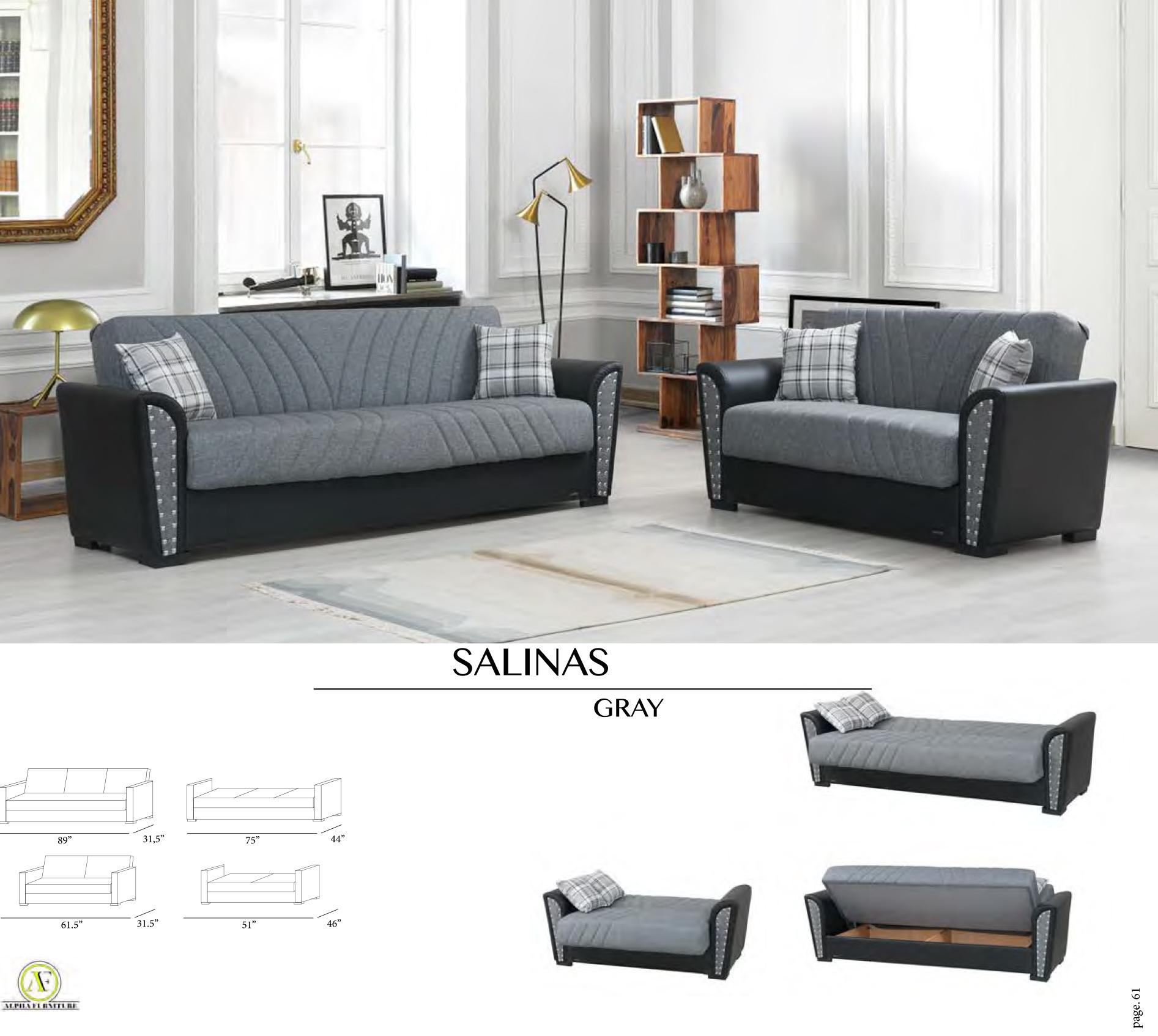 

    
Black Leather Arm & Gray Fabric Sofa Bed Modern Alpha Furniture Salinas
