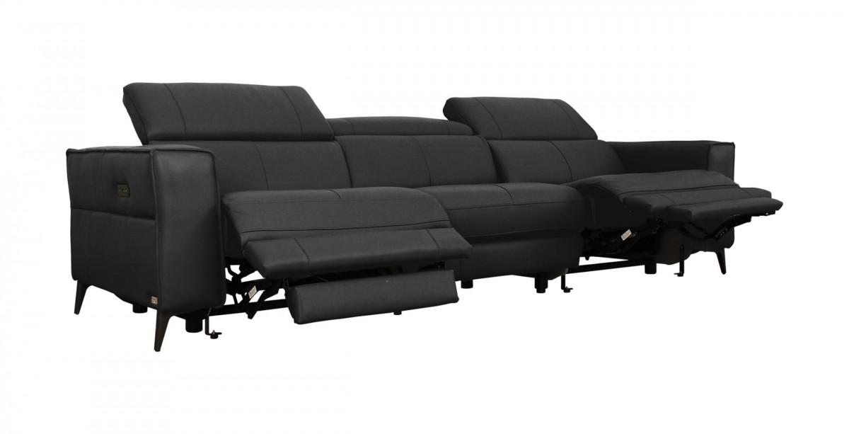 Modern Sofa Nella VGKNE9193-BLK-4S in Black Leather