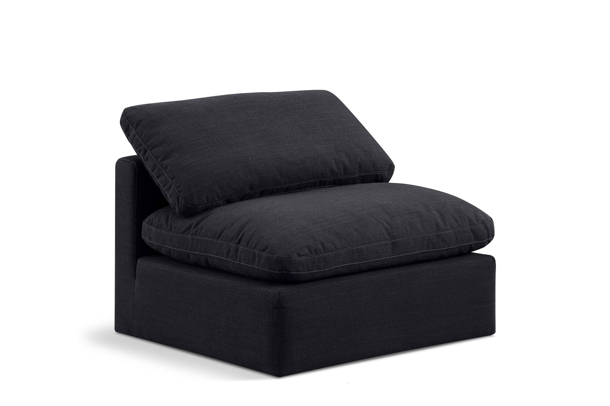 Contemporary, Modern Armless Chair INDULGE 141Black-Armless 141Black-Armless in Black Linen