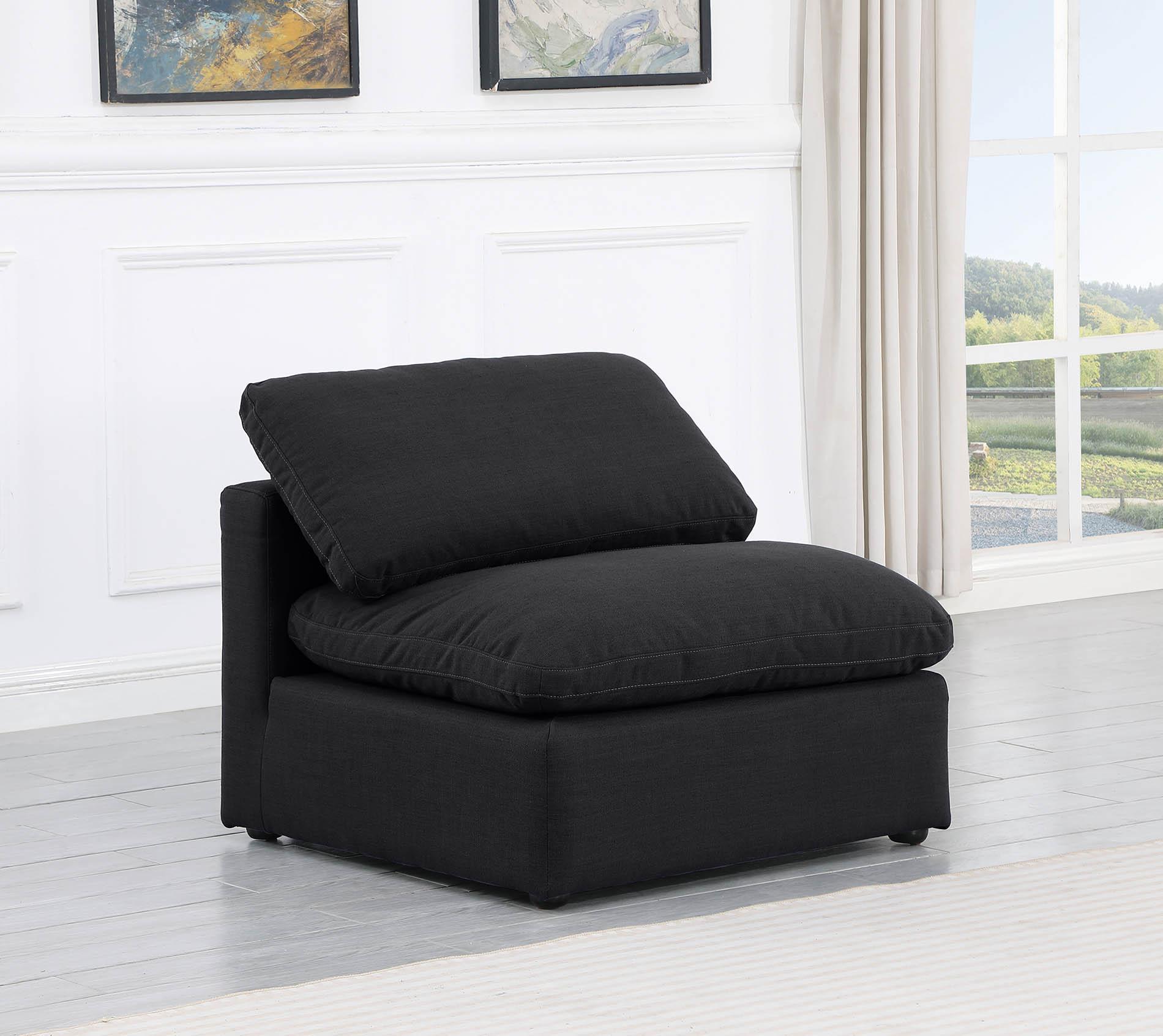 

    
Black Linen Fabric Armless Chair INDULGE 141Black-Armless Meridian Contemporary
