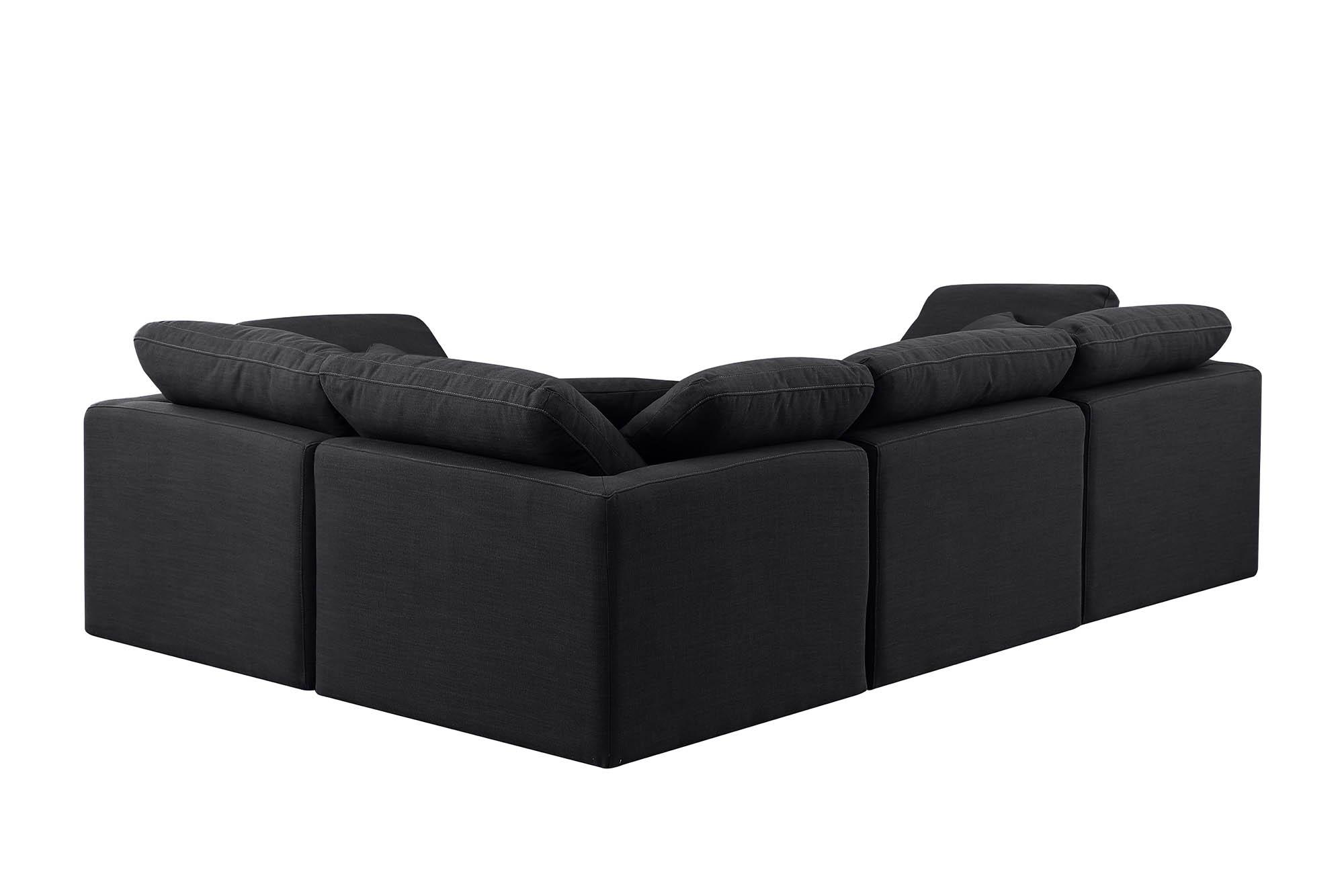 

        
Meridian Furniture INDULGE 141Black-Sec4C Modular Sectional Black Linen 094308321745
