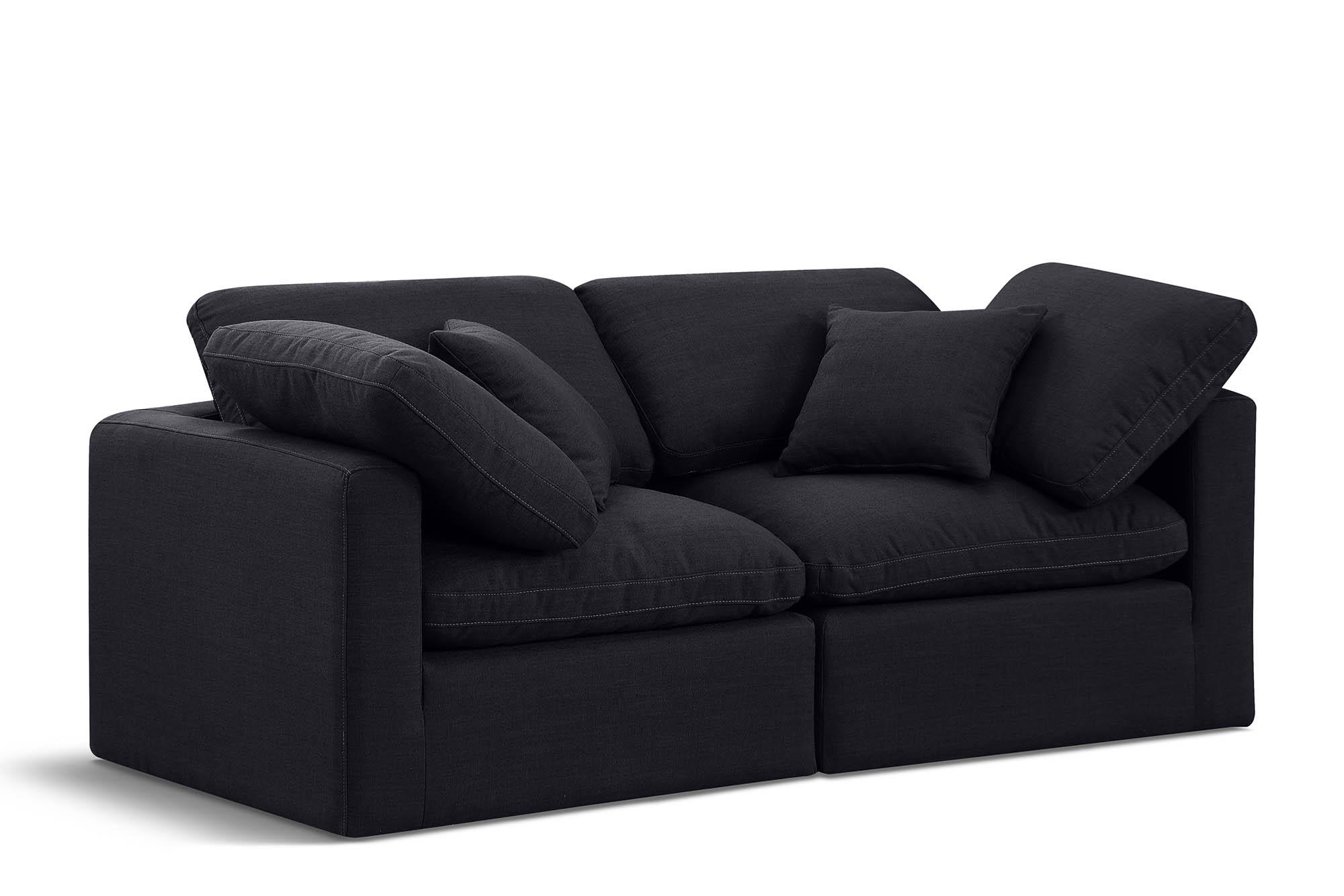 Contemporary, Modern Modular Sofa INDULGE 141Black-S70 141Black-S70 in Black Linen