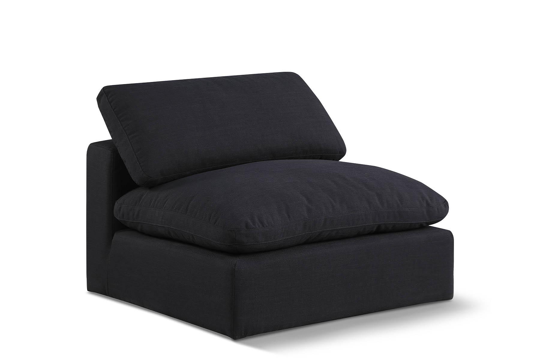 Contemporary, Modern Armless Chair 187Black-Armless 187Black-Armless in Black Linen