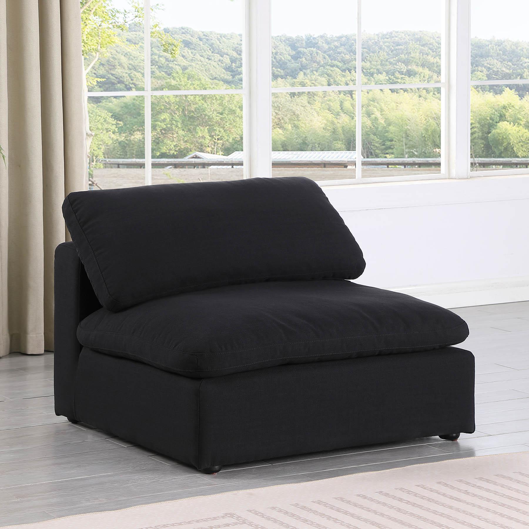 

    
Black Linen Modular Armless Chair COMFY 187Black-Armless Meridian Contemporary
