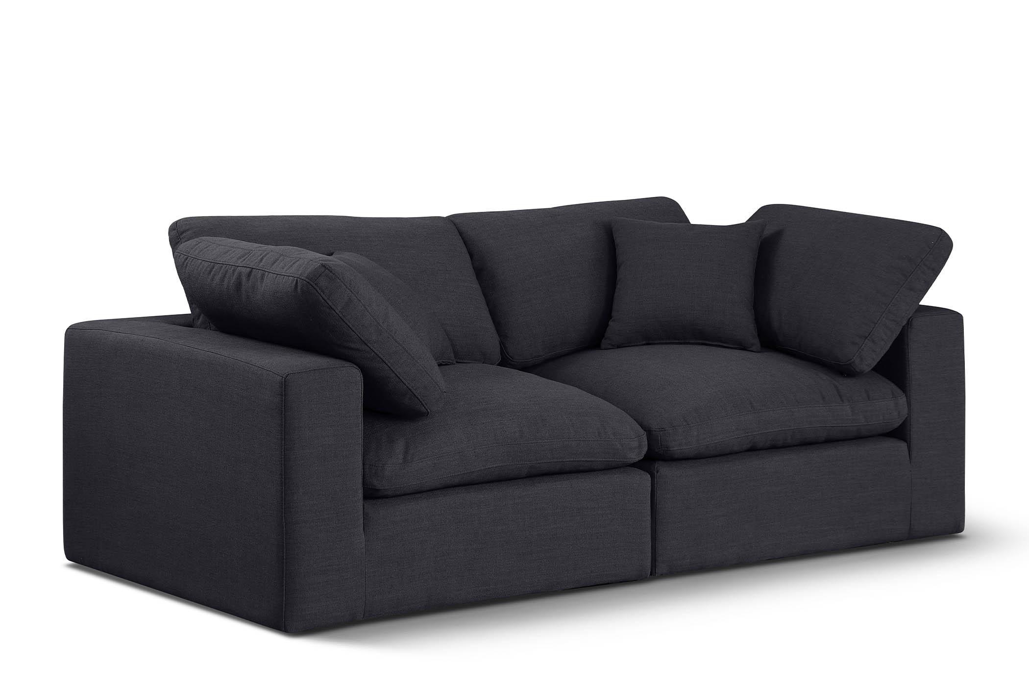 Contemporary, Modern Modular Sofa 187Black-S80 187Black-S80 in Black Linen