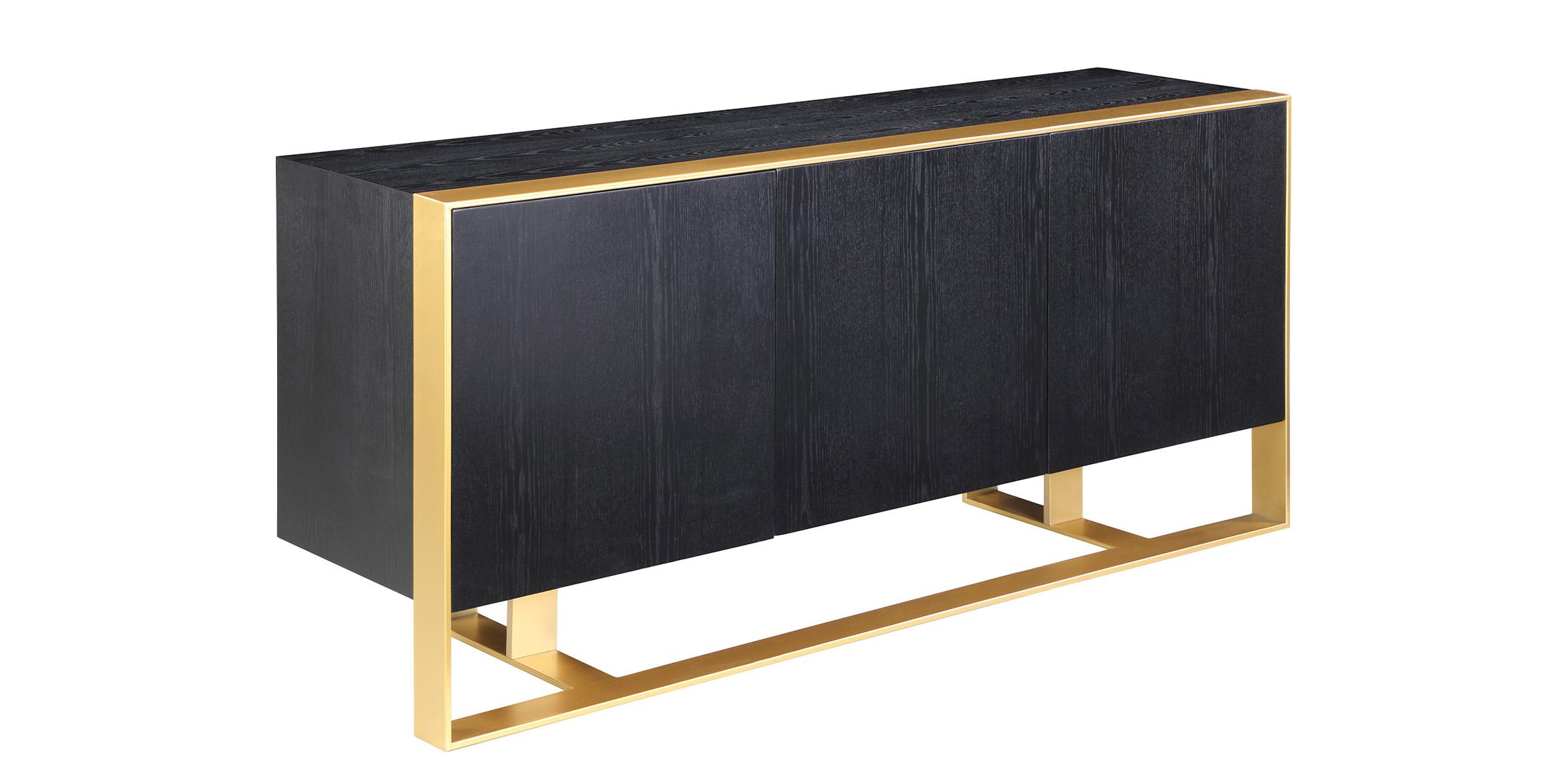 

    
Black Oak Brushed Gold Sideboard SHERWOOD 325 Meridian Modern Contemporary
