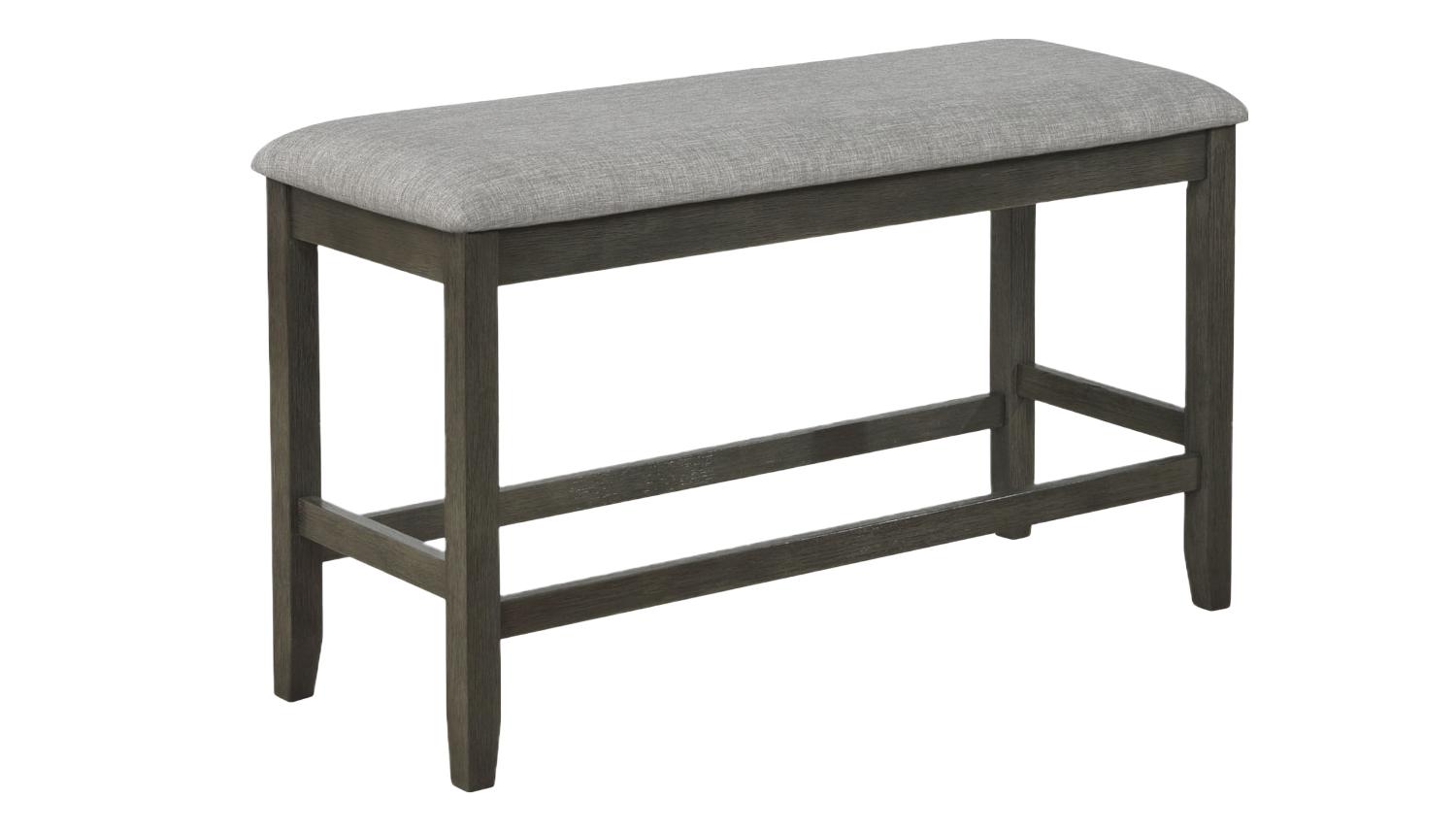 

    
Black Oak & Gray Linen Counter Height Bench by Crown Mark Nina 2715GY-BENCH

