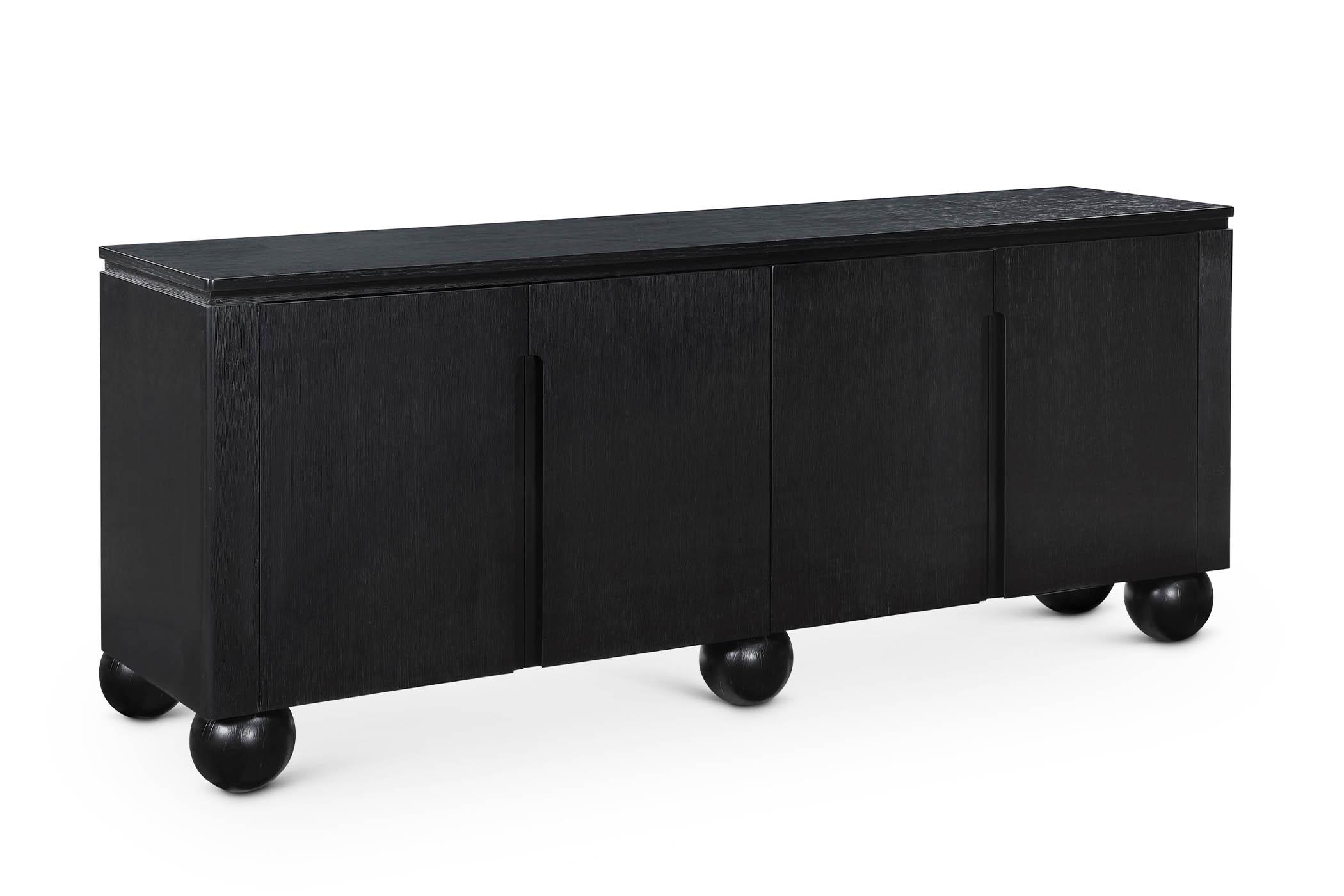 Contemporary, Modern Sideboard 77023Black 77023Black in Black 