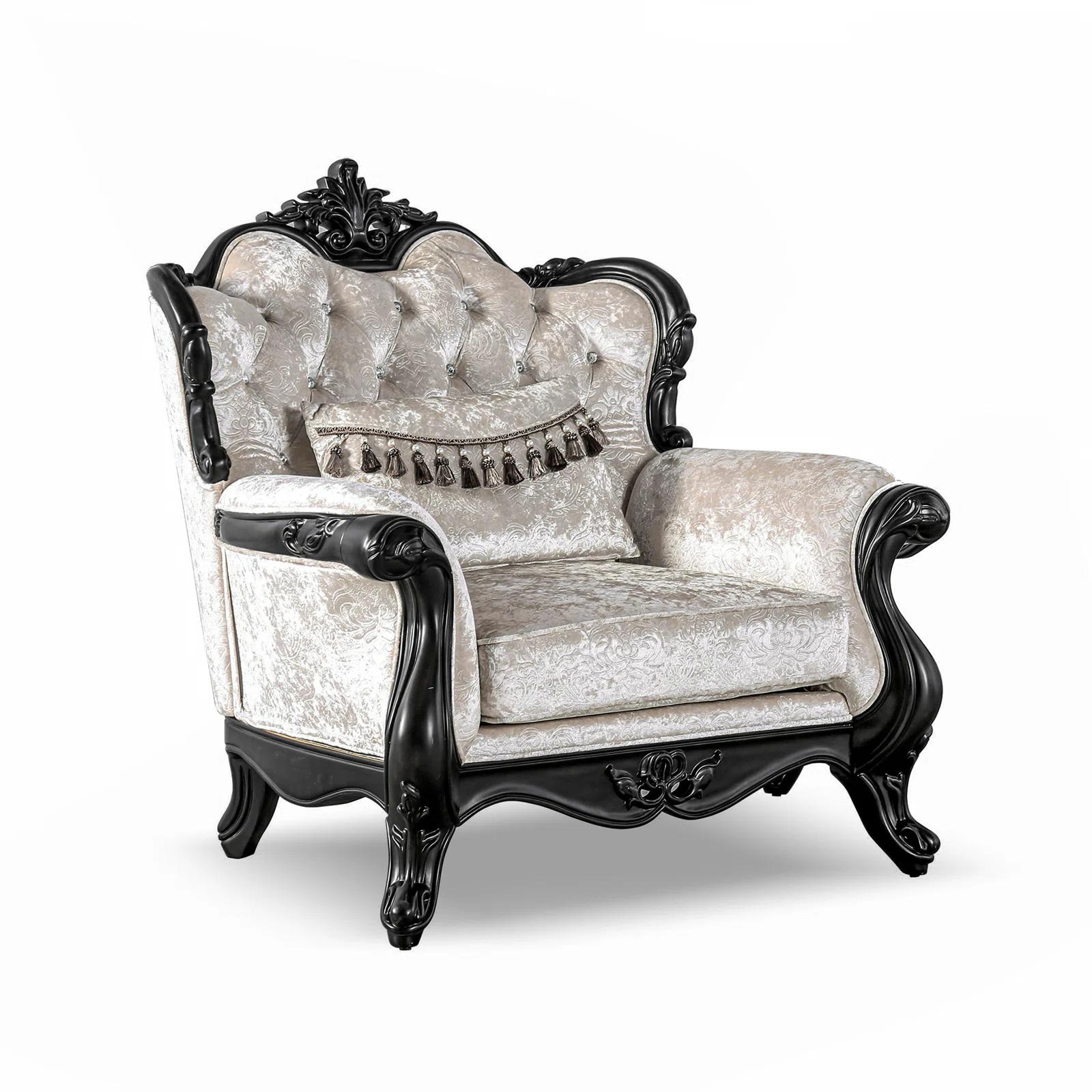 Traditional Chair FM65001ES-CH FM65001ES-CH in Off-White Leather Match