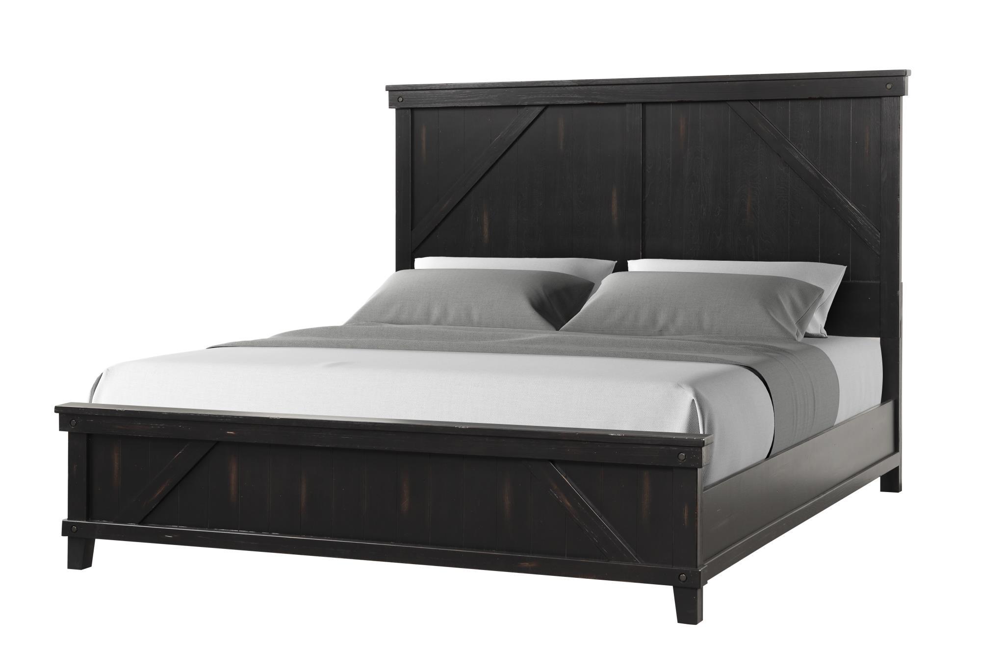 Classic, Transitional Panel Bed SPRUCE CREEK 1708-110 1708-110 in Black 