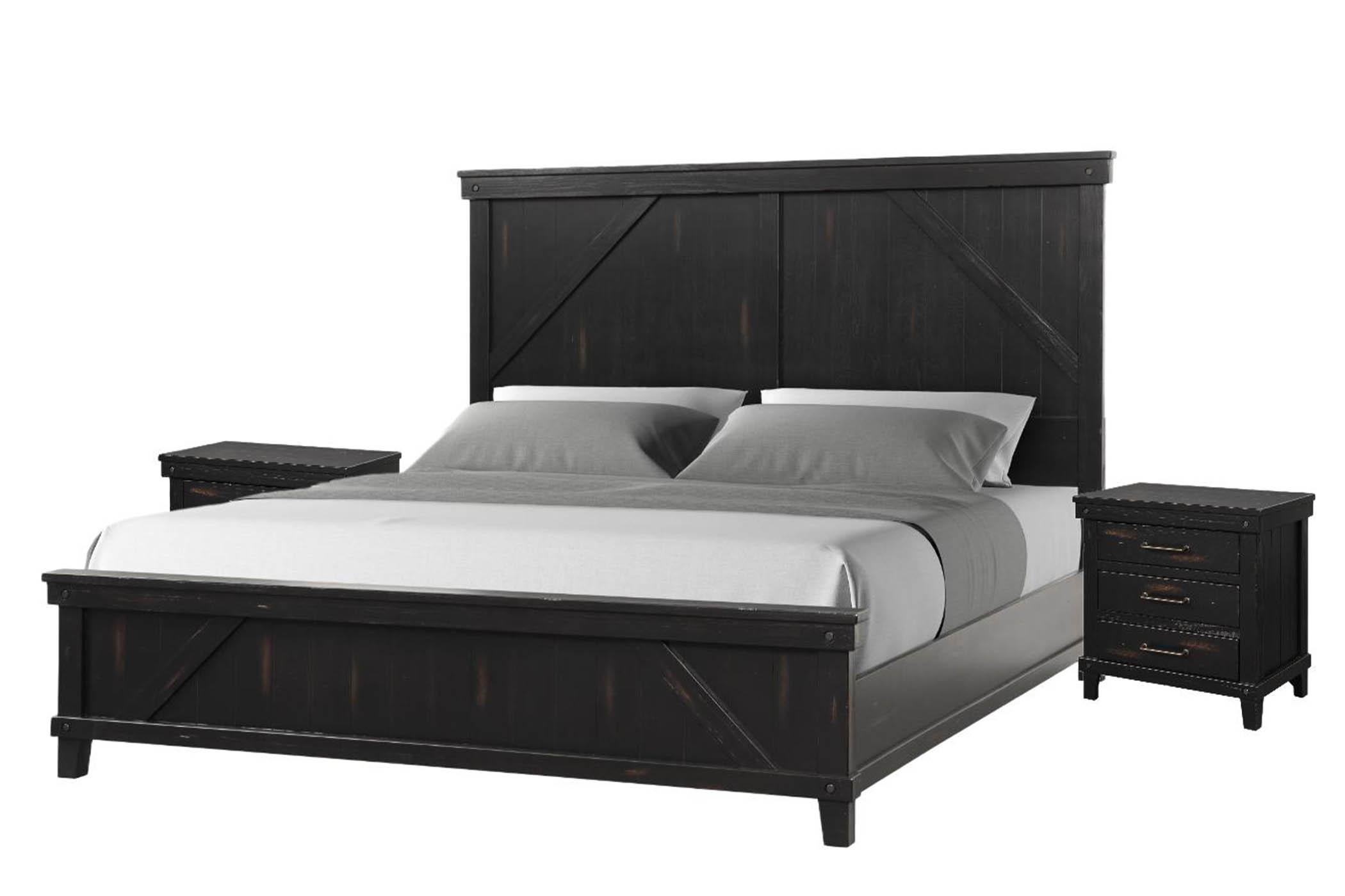 

    
Black Panel King Bed Set 3Pcs SPRUCE CREEK 1708-110 Bernards Farmhouse Modern
