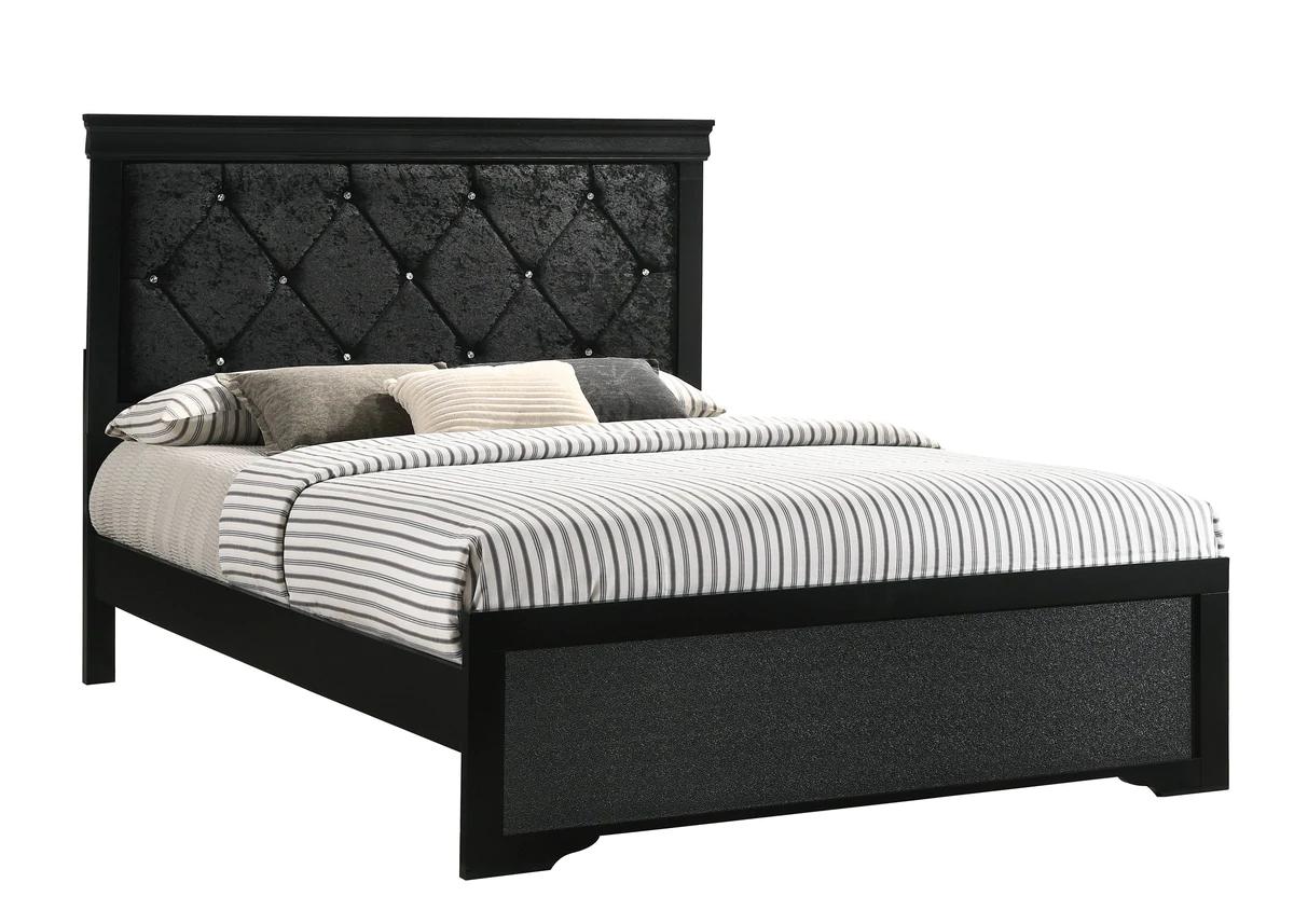 

    
Black Panel Bedroom Set by Crown Mark Amalia B6918-CK-Bed-5pcs
