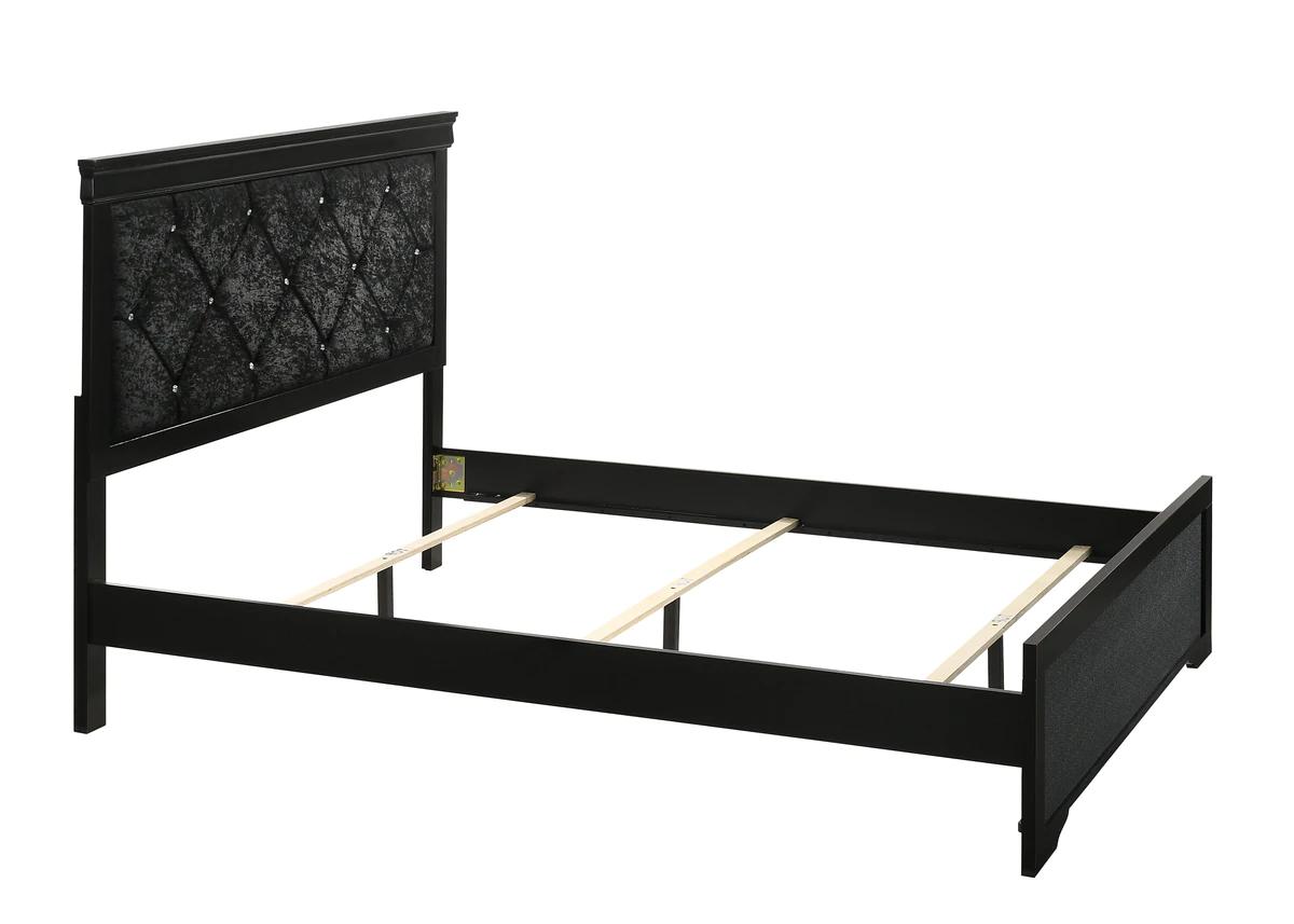 

    
Crown Mark Amalia Panel Bedroom Set Black B6918-Q-Bed-3pcs
