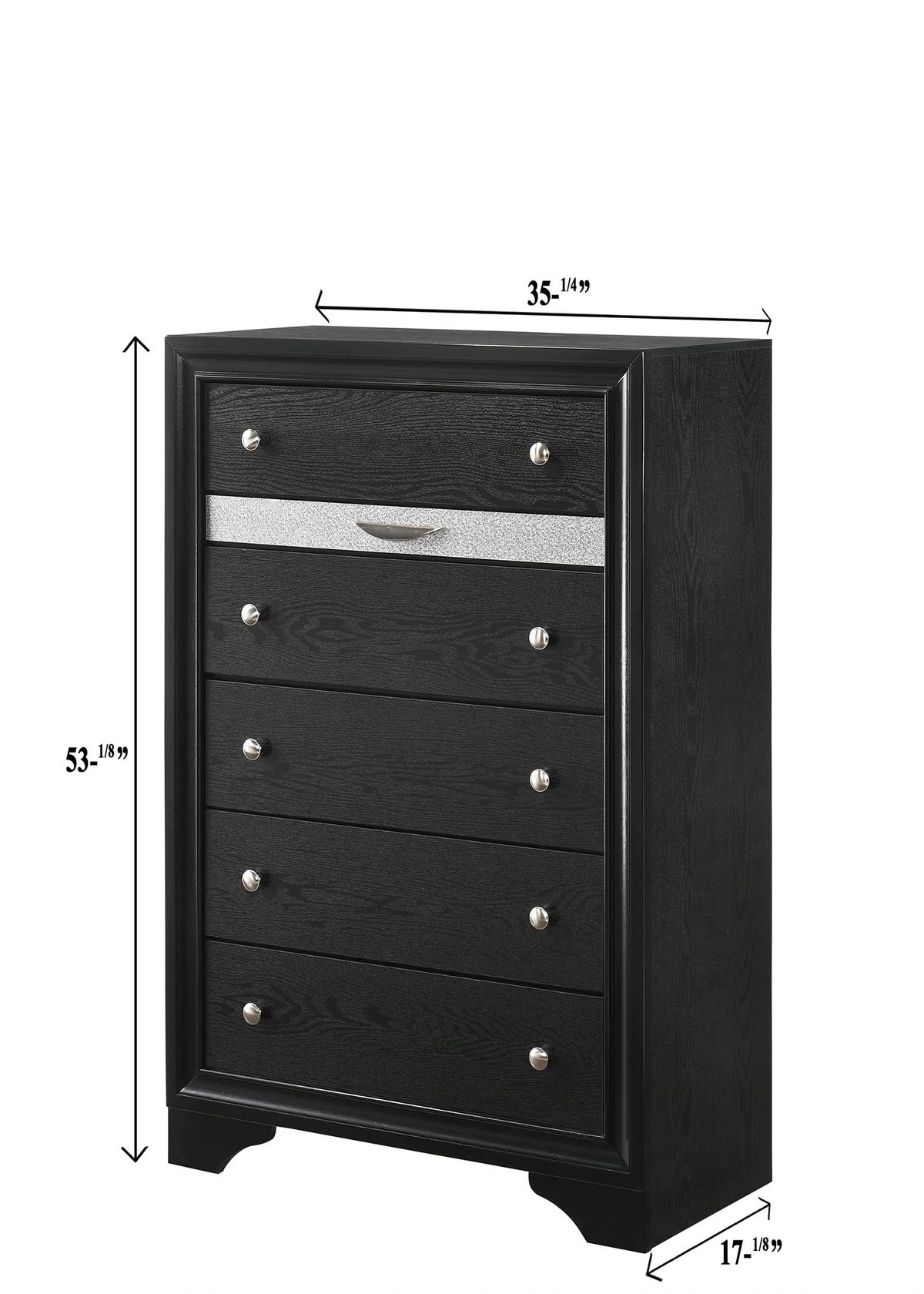 

    
 Order  Black Panel Bedroom Set by Crown Mark Regata B4670-K-Bed-6pcs

