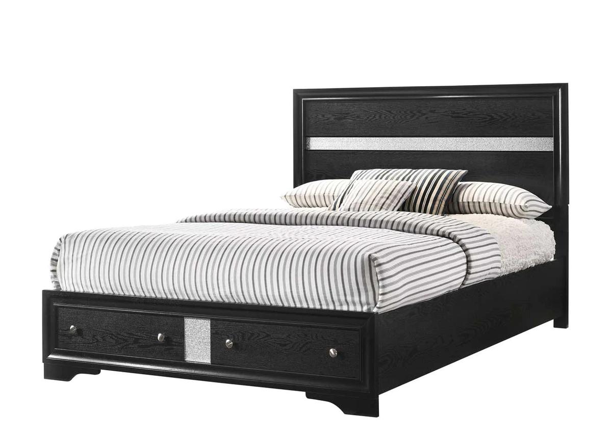 

    
Black Panel Bedroom Set by Crown Mark Regata B4670-Q-Bed-3pcs
