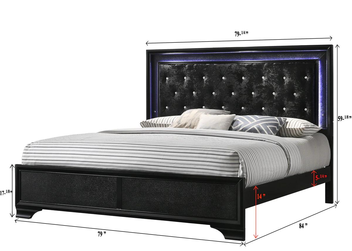 

    
Crown Mark Micah Panel Bedroom Set Black B4350-K-Bed-3pcs
