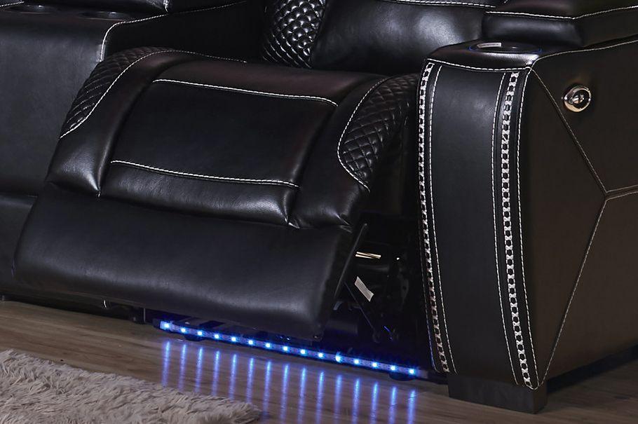 

                    
McFerran Furniture SF3816 Recliner Sofa Set Black Leather Air Fabric Purchase 
