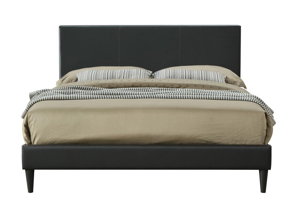 

    
Black PU Upholstered Panel FULL Bed CHANA 1140-104 Bernards Modern
