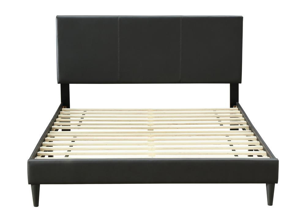 

    
Black PU Upholstered Panel King Bed CHANA 1140-110 Bernards Modern
