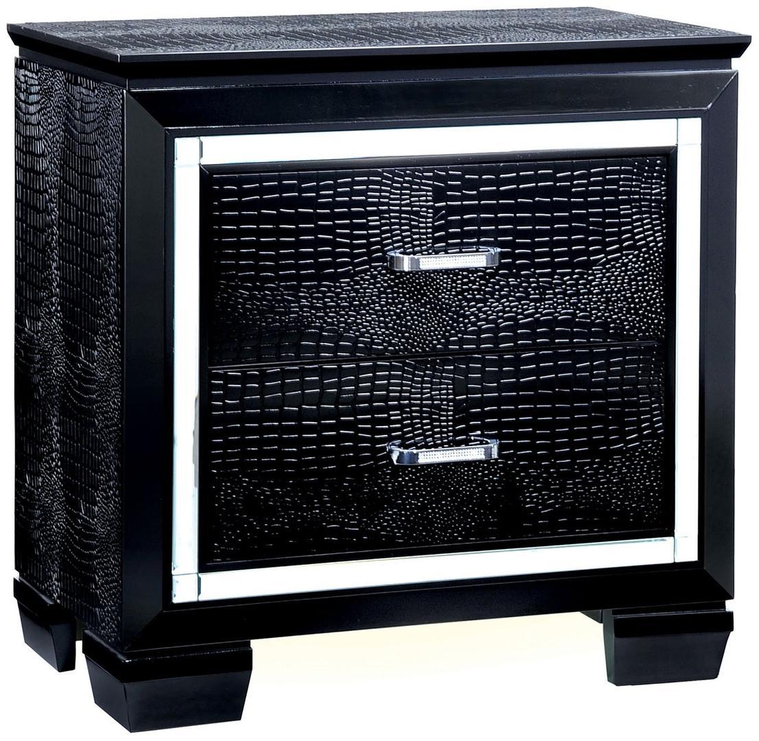 

        
Furniture of America Bellanova Platform Bedroom Set Black Crocodile Texture 00841403102508
