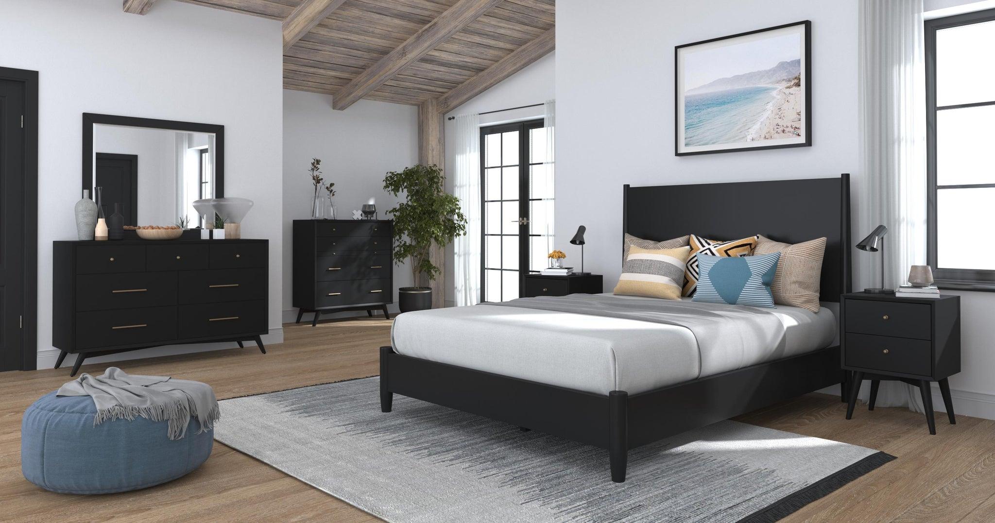 

    
Alpine Furniture Flynn Panel Bed Black 966BLK-01Q

