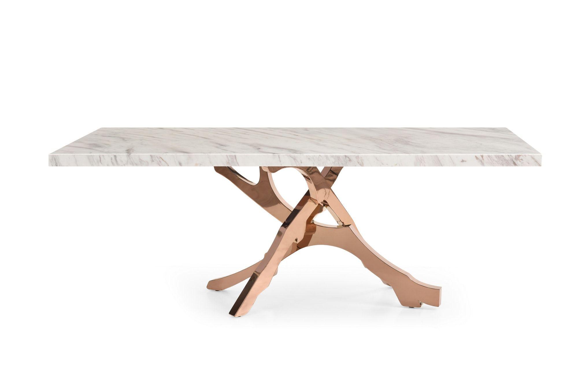 

    
Tree Branch White Marble & Rosegold Steel Dining Table by VIG Modrest Legend
