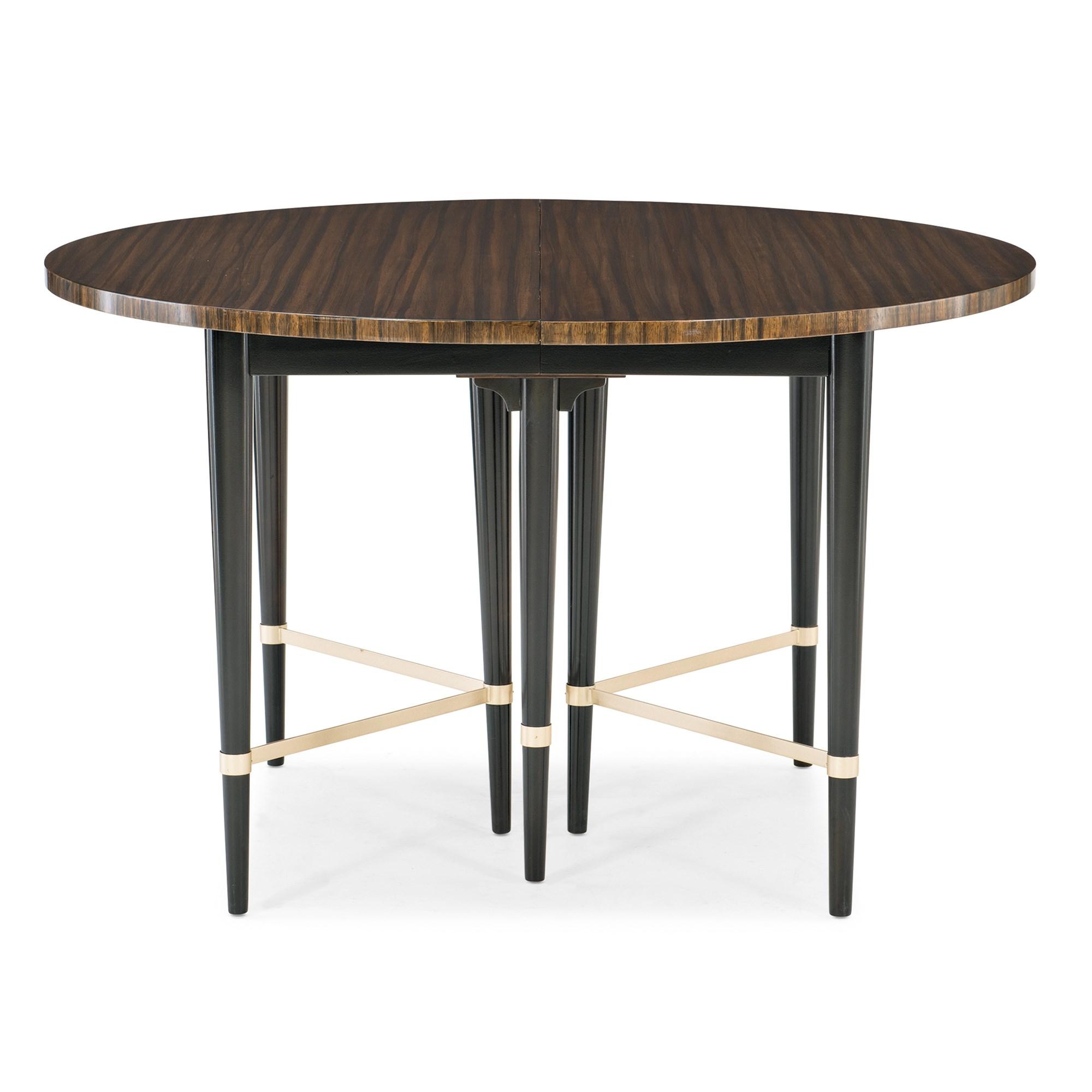 

    
Caracole JUST SHORT OF IT Dining Table Metallic/Saddle CLA-419-2025
