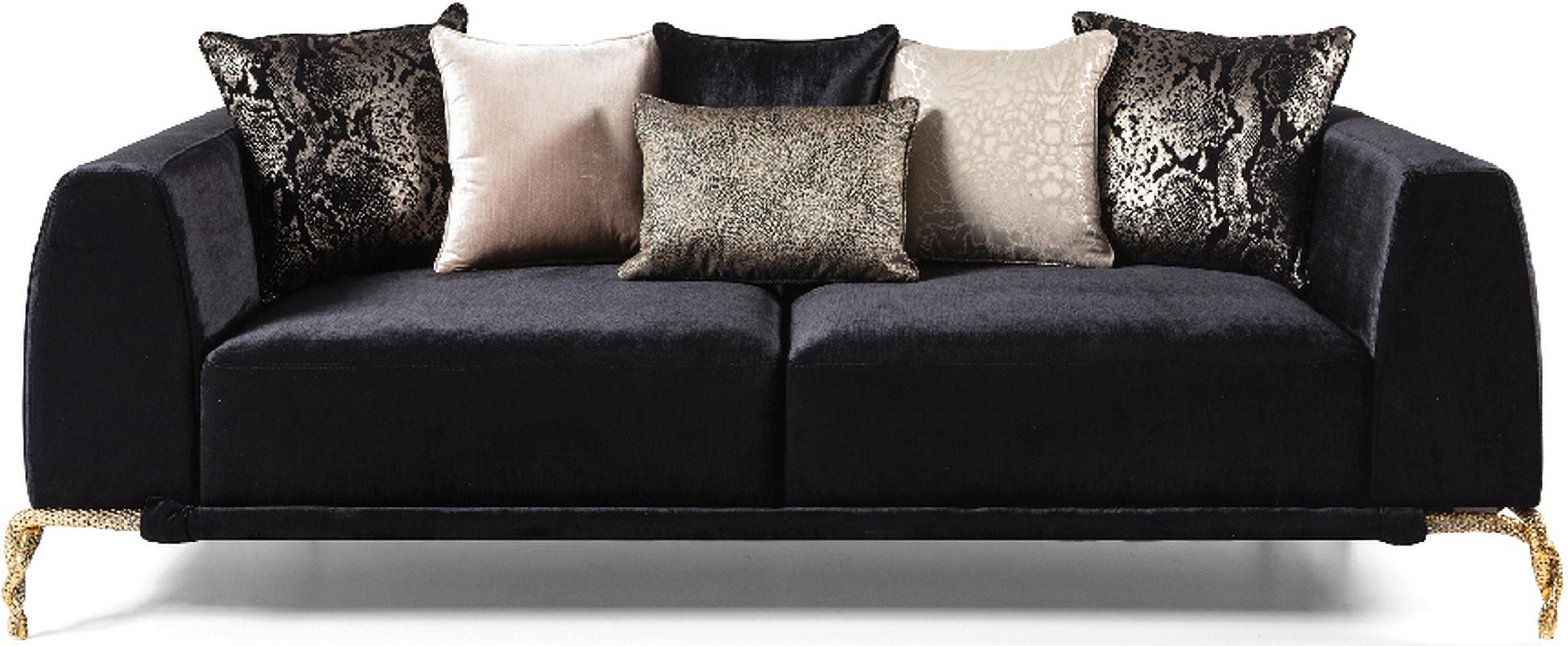 

    
Galaxy Home Furniture Majestic Sofa Set Black 601955550277-3PC
