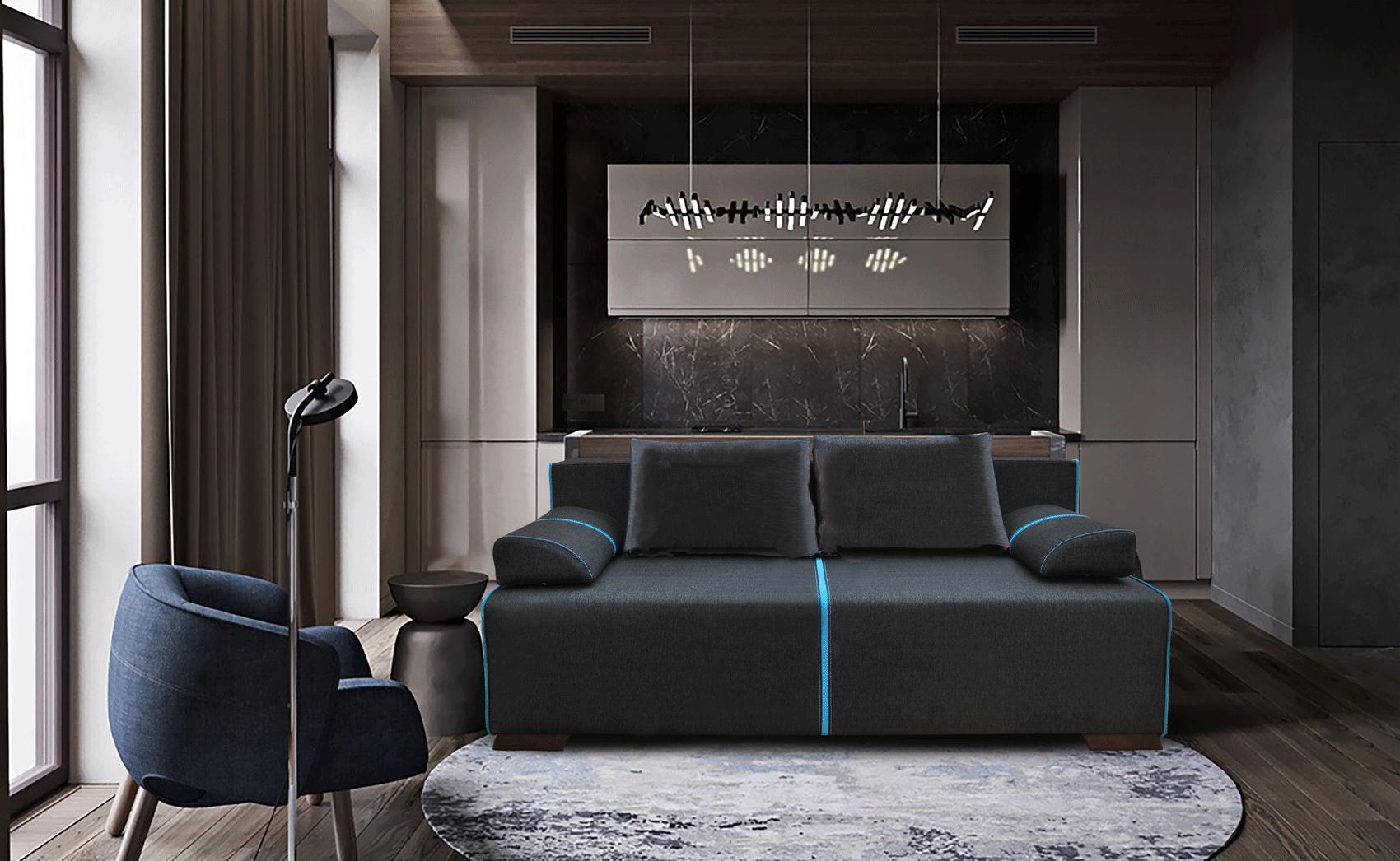 

    
Black Sofa Bed & Storage BROADWAY ESF Modern Contemporary Mikhail Di Oro
