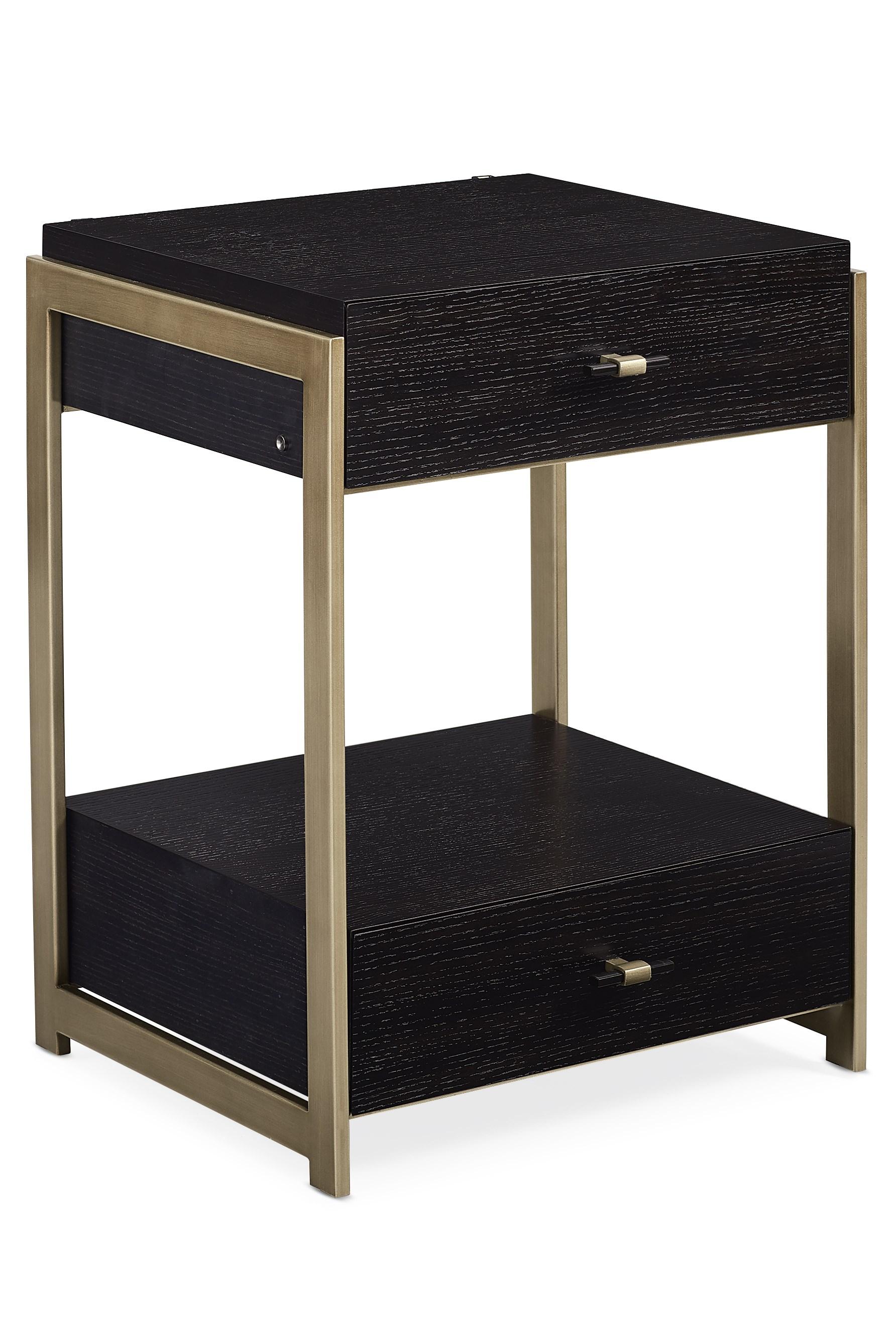 

    
Black Stained Ash & Bronze Gold Metal REMIX NIGHTSTAND Set 2Pcs by Caracole

