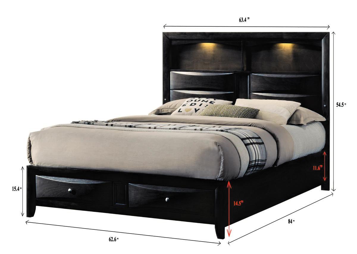 

    
Crown Mark Fallon Storage Bedroom Set Black B4288-Q-Bed-3pcs
