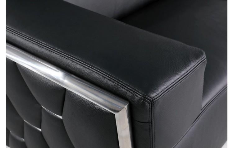 

    
 Shop  Black Top Grain Genuine Italian Leather Sofa Contemporary  1111 Global United
