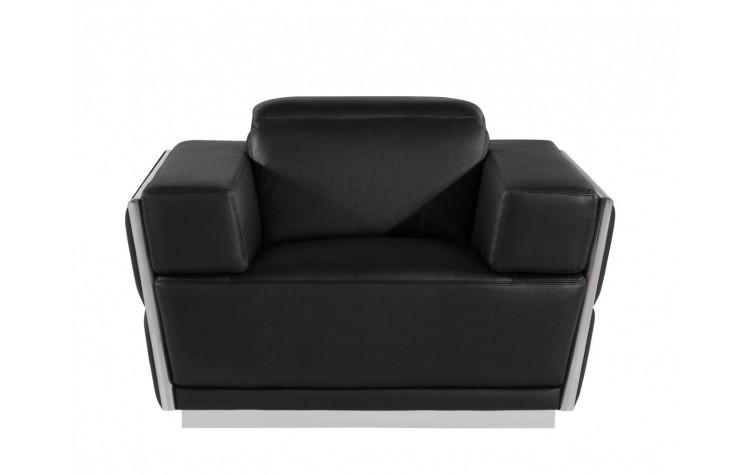 

    
1111-BLACK-3PC Black Top Grain Genuine Italian Leather Sofa Set 3Pcs Contemporary  1111 Global United

