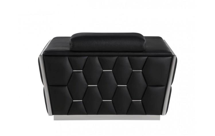 

    
 Shop  Black Top Grain Genuine Italian Leather Sofa Set 3Pcs Contemporary  1111 Global United
