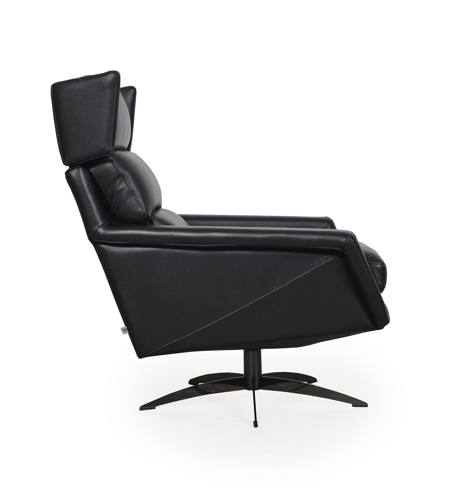 

    
58606B1298-Set-2 Black Top Grain Leather Swivel Chair & Ottoman Set 2P Hansen 586 Moroni Modern

