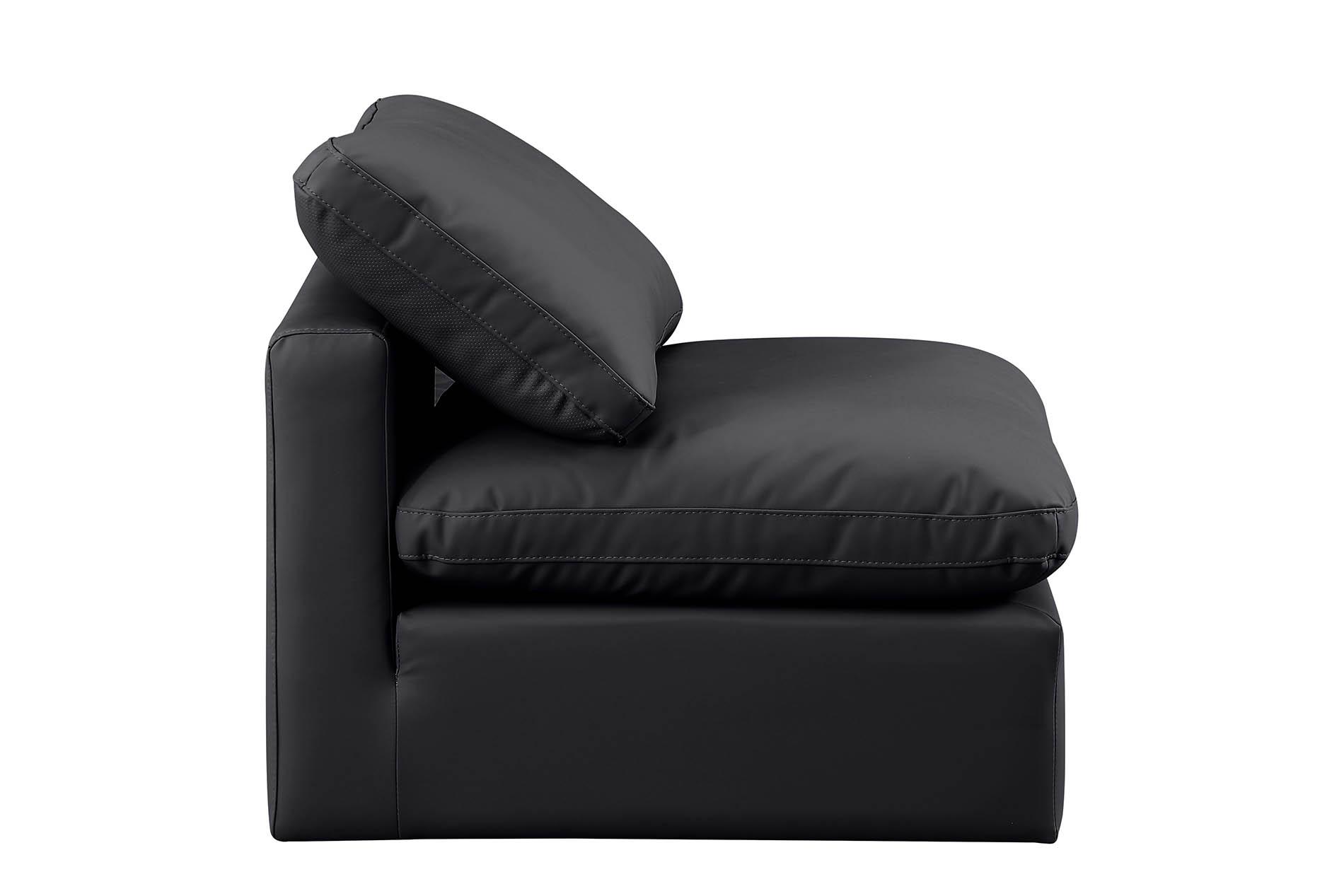 

        
Meridian Furniture INDULGE 146Black-Armless Armless Chair Black Faux Leather 094308313436
