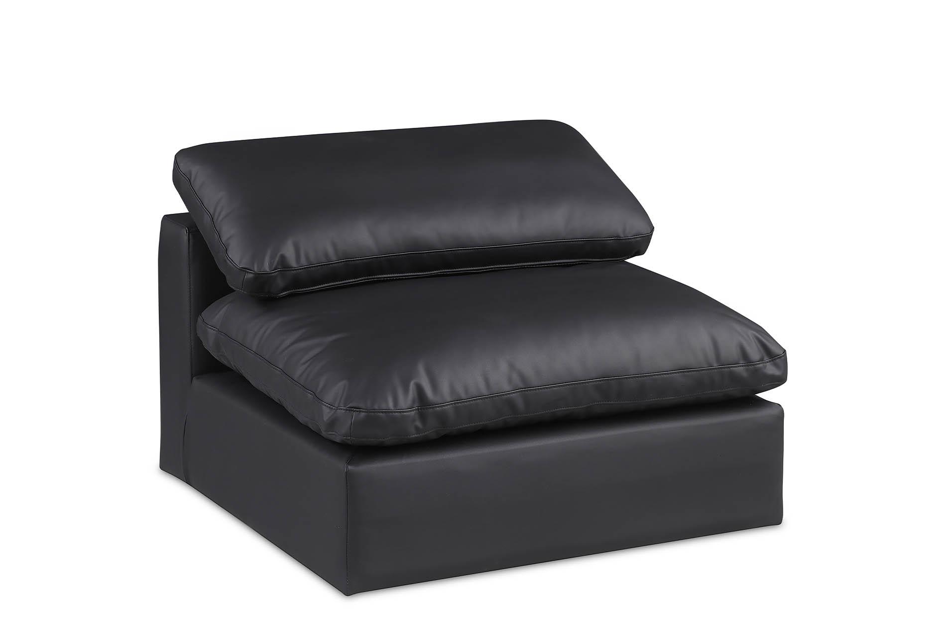 Contemporary, Modern Modular Armless Chair 188Black-Armless 188Black-Armless in Black Faux Leather