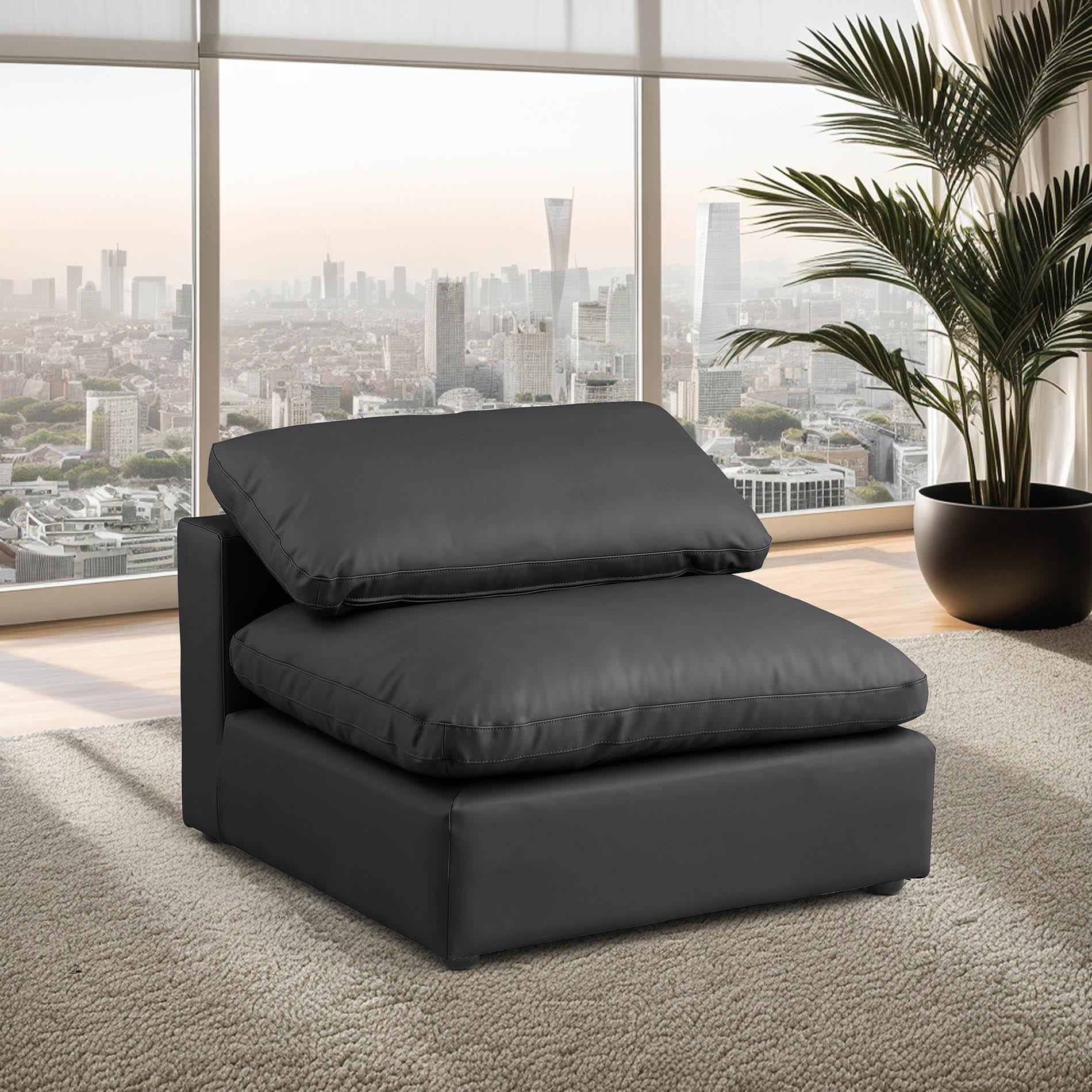 

    
Black Vegan Leather Modular Armless Chair COMFY 188Black-Armless Meridian Modern
