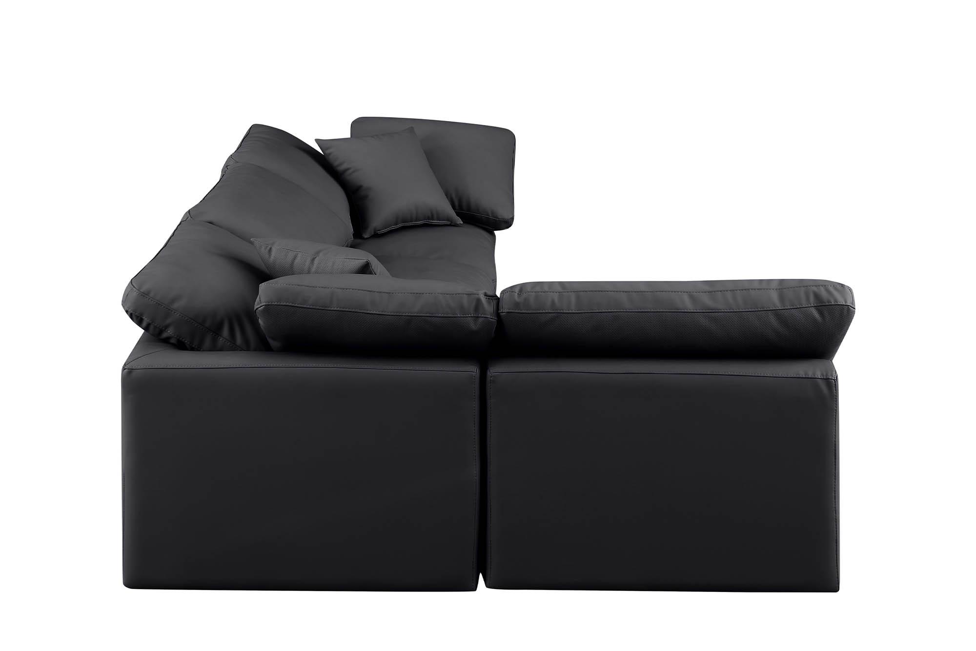 

        
Meridian Furniture INDULGE 146Black-Sec4B Modular Sectional Sofa Black Faux Leather 094308315157
