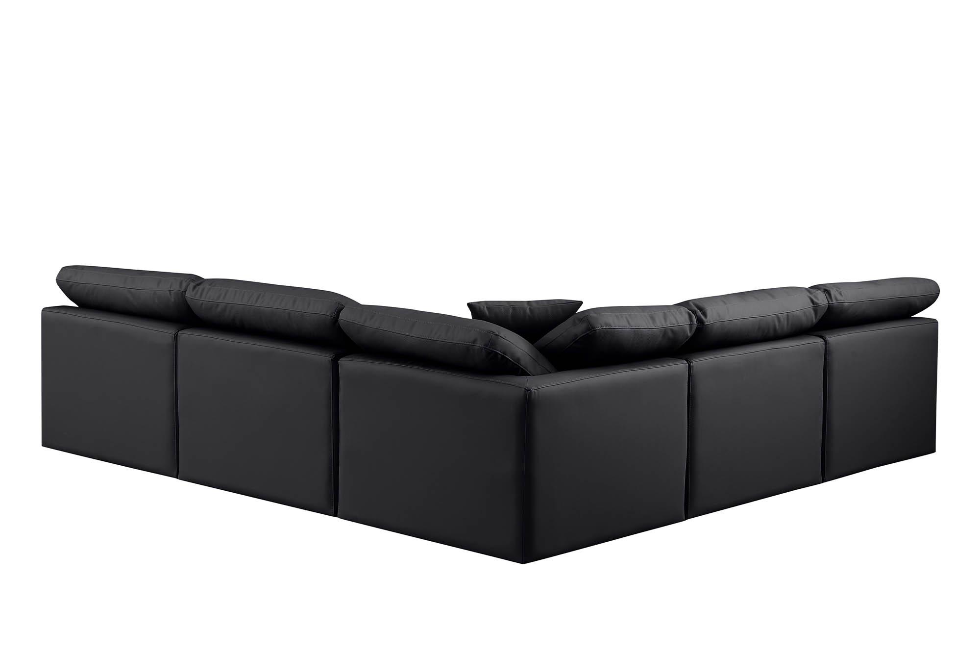 

        
Meridian Furniture INDULGE 146Black-Sec5B Modular Sectional Sofa Black Faux Leather 094308315171
