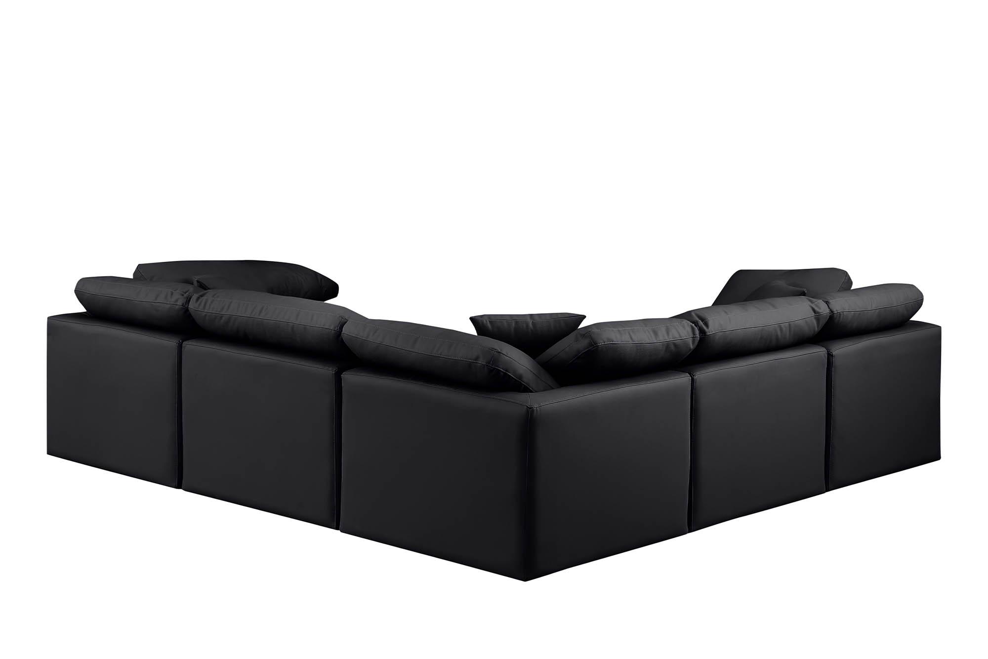 

        
Meridian Furniture INDULGE 146Black-Sec5C Modular Sectional Sofa Black Faux Leather 094308315188
