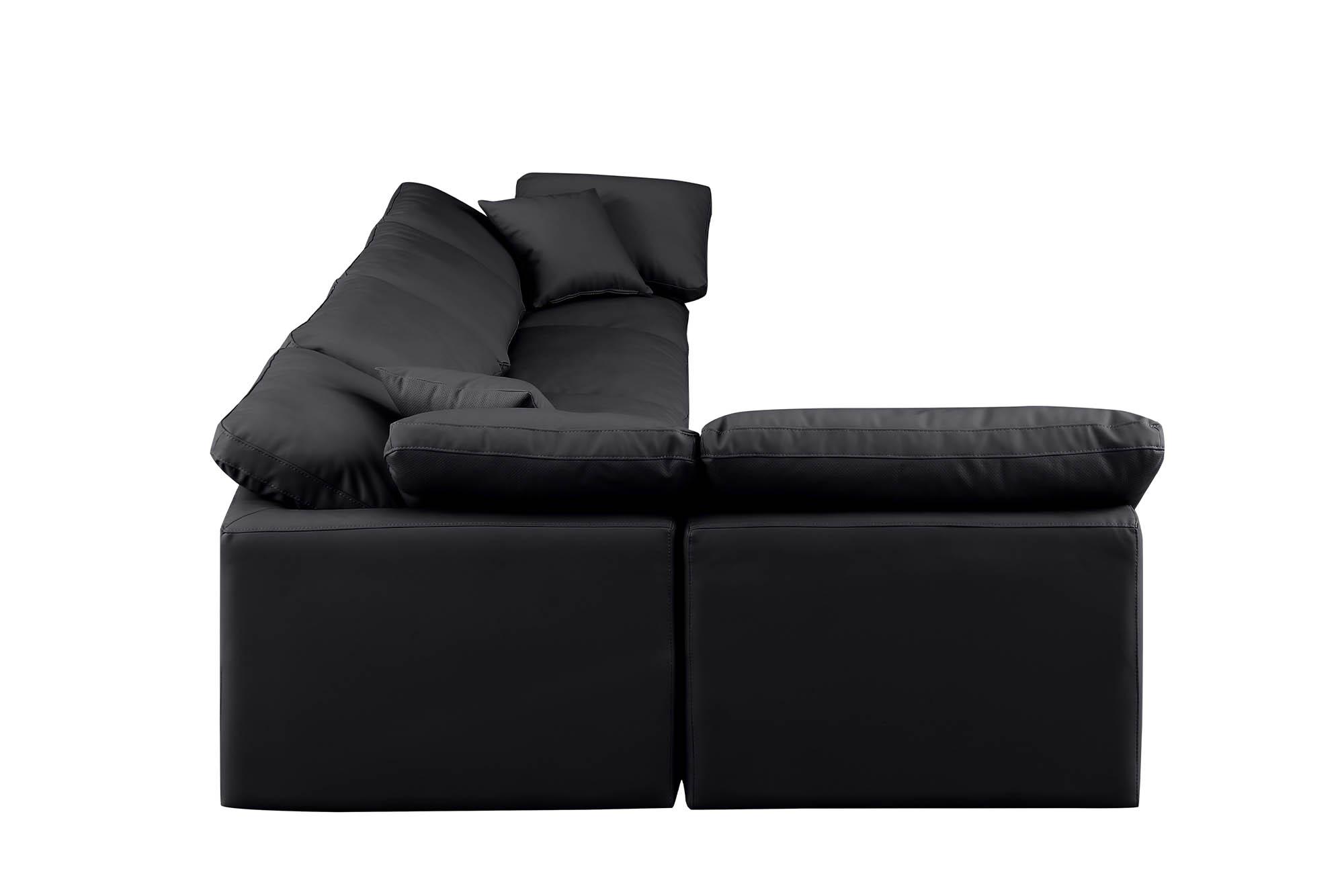 

        
Meridian Furniture INDULGE 146Black-Sec5D Modular Sectional Sofa Black Faux Leather 094308315195
