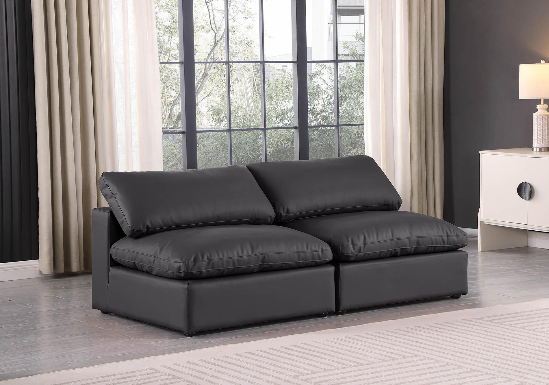 

    
Black Vegan Leather Modular Sofa COMFY 188Black-S78 Meridian Contemporary

