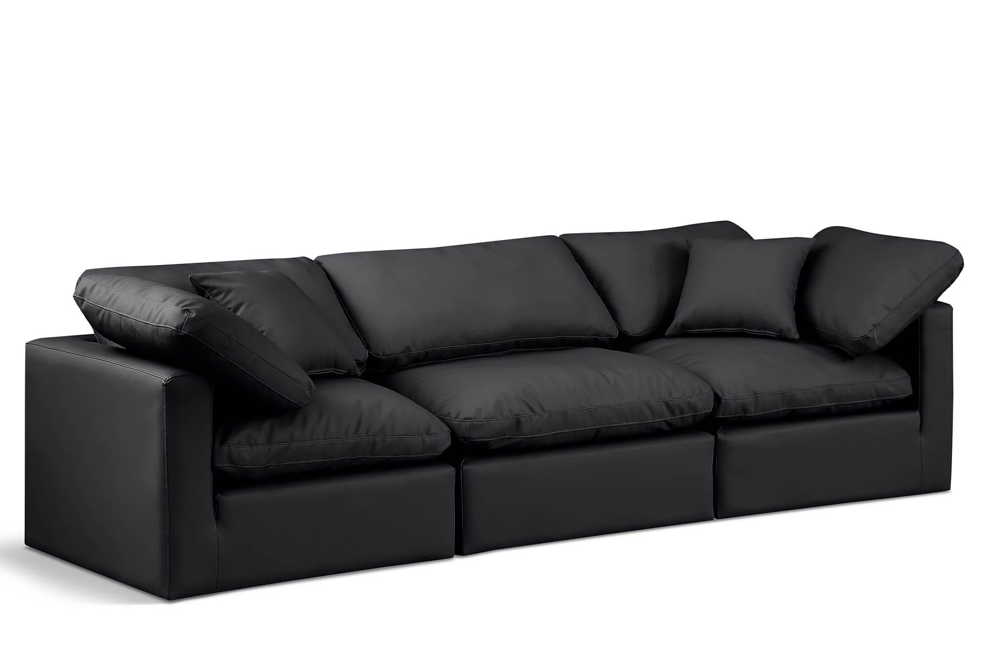

    
Black Vegan Leather Modular Sofa INDULGE 146Black-S105 Meridian Modern
