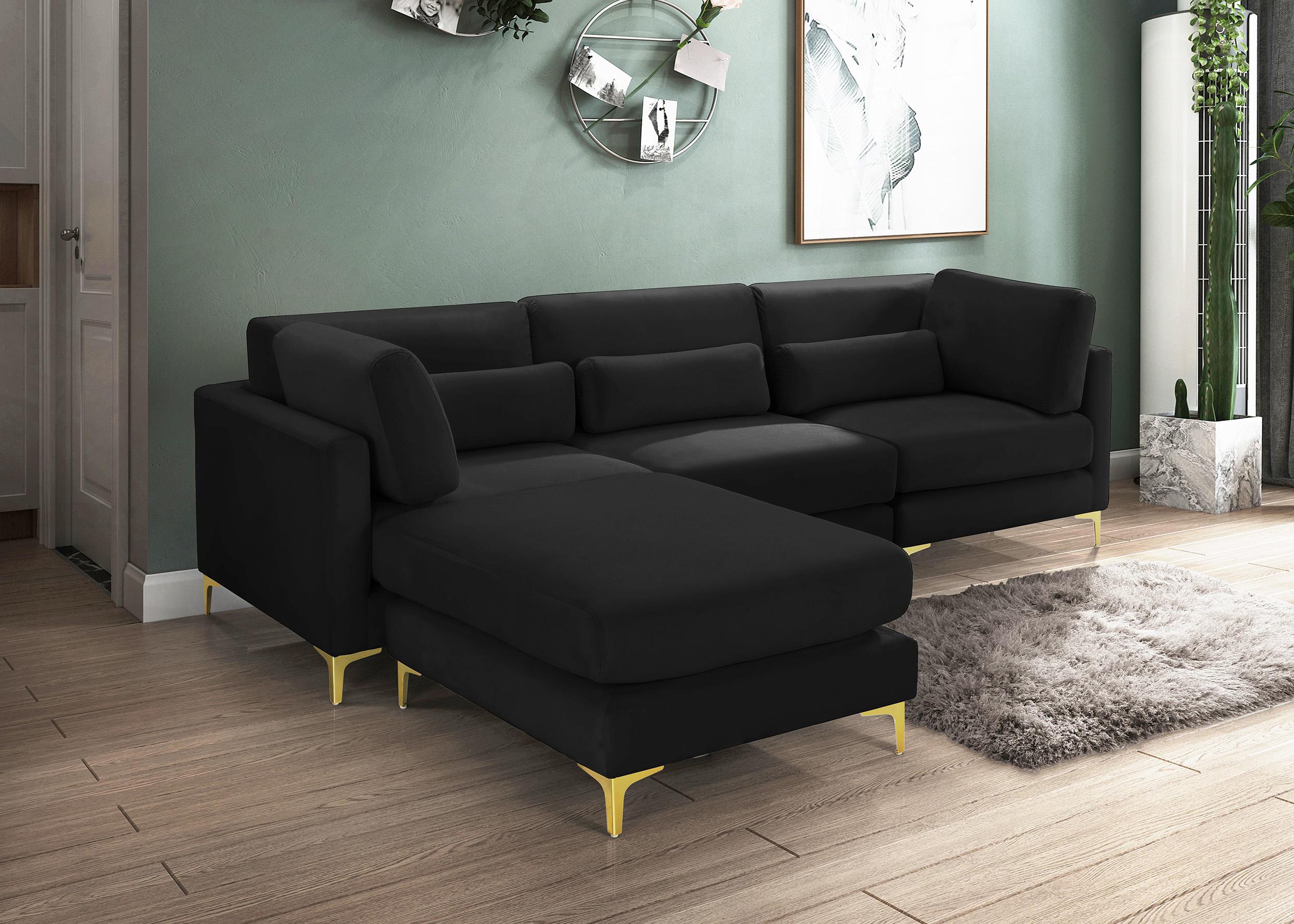 

    
Black Velvet Modular Sectional Sofa JULIA 605Black-Sec4A Meridian Contemporary
