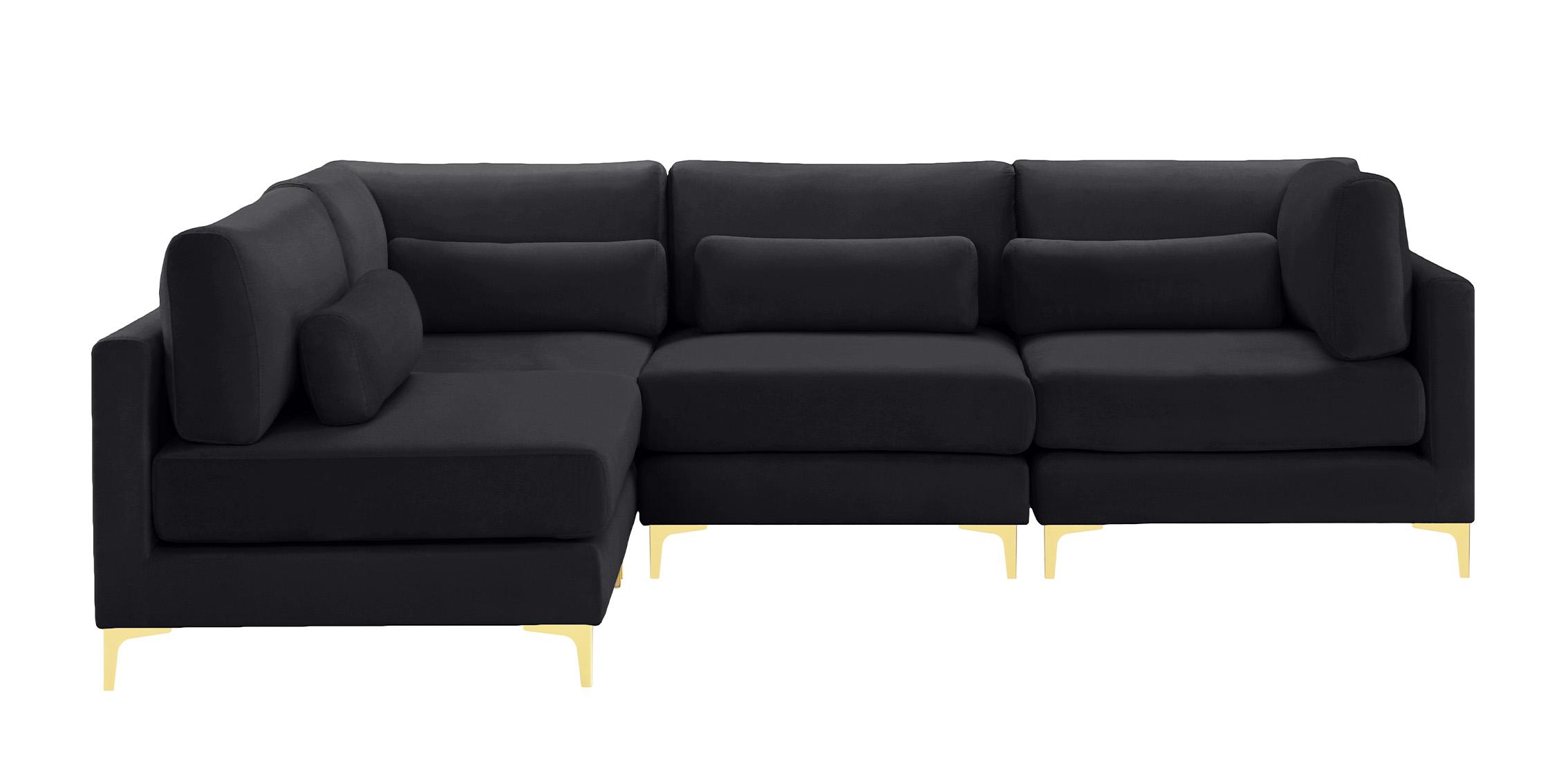 

        
Meridian Furniture JULIA 605Black-Sec4B Modular Sectional Sofa Black Velvet 094308263793
