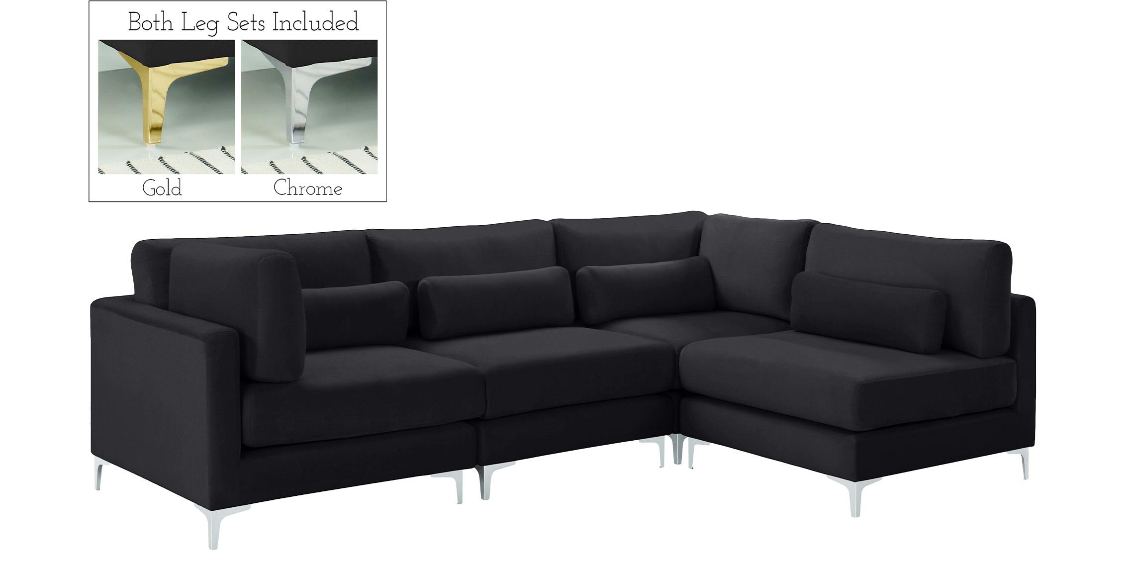 

    
Black Velvet 605Black-Sec4B Modular Sectional Sofa JULIA Meridian Contemporary
